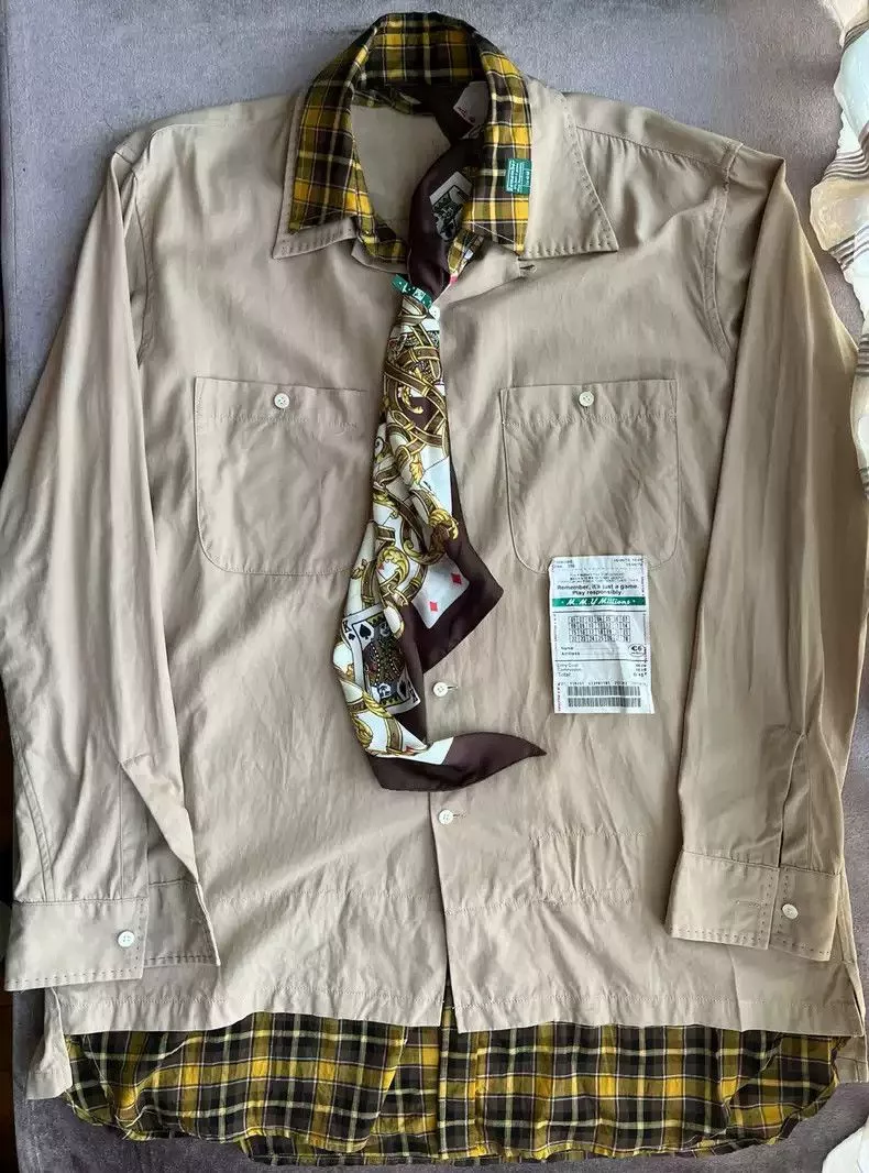 Maison MIHARA YASUHIRO Shirts Button Ups Maison MIHARA YASUHIRO Mihara Yasuhiro fake two scarf shirts Beige