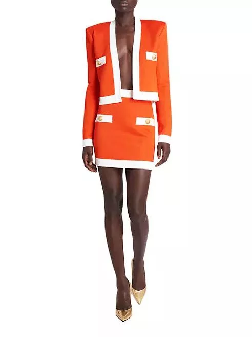 Balmain Sweaters Balmain o1w1db10624 Cardigan in Orange