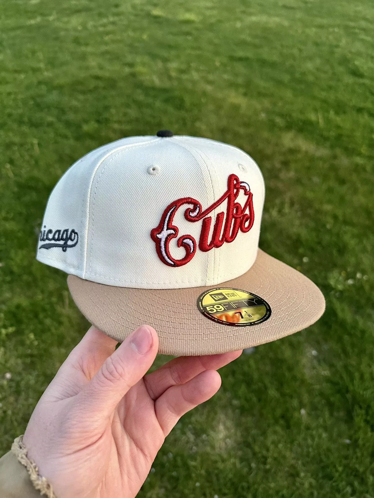 Hat Club Hats Hat Club × MyFitteds × New Era Chicago Cubs Metallic script Two Tone Fitted 7 1/8 Brown