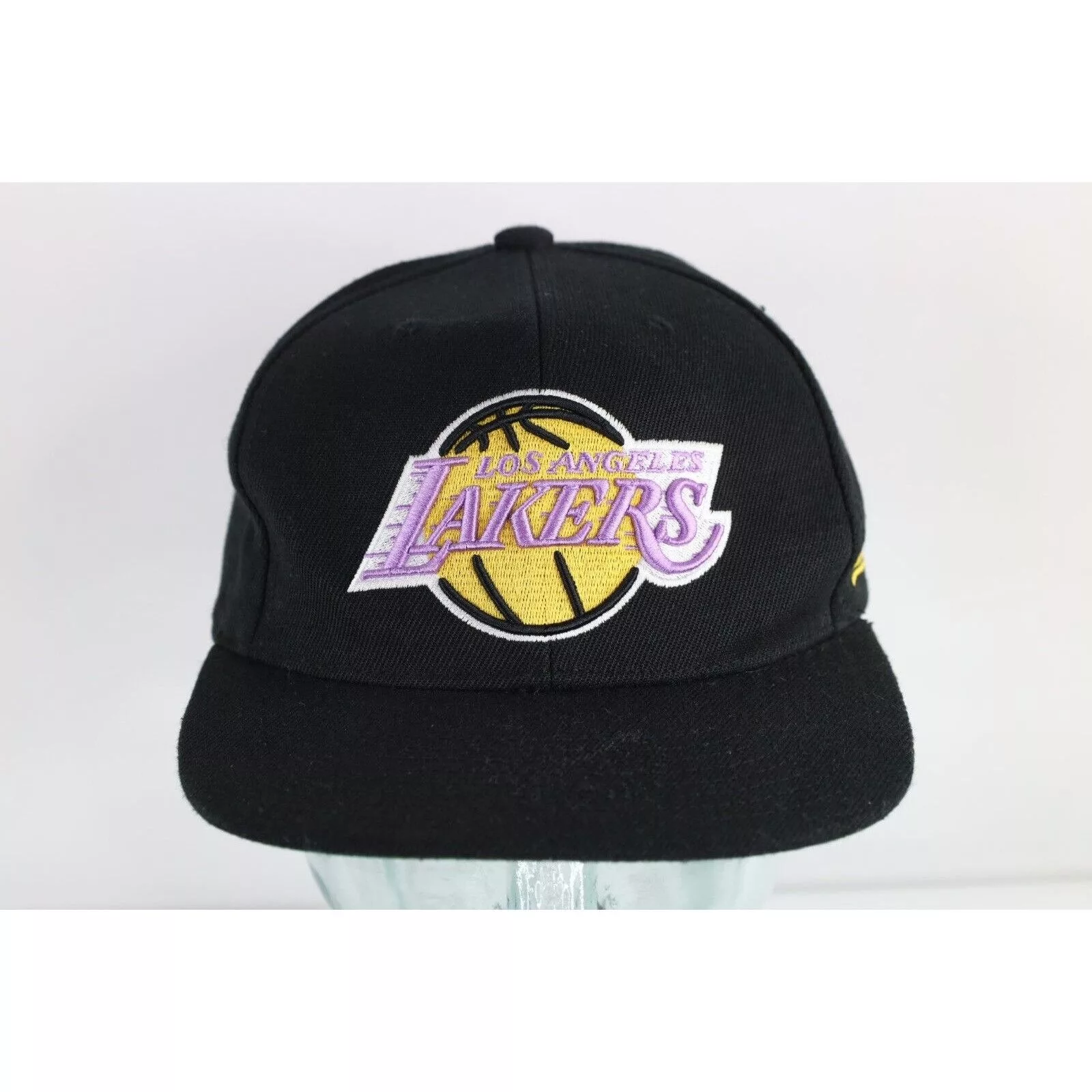 Mitchell & Ness Hats Mitchell & Ness × Vintage Mitchell & Ness Block Letter Los Angeles Lakers Snapback Hat Black