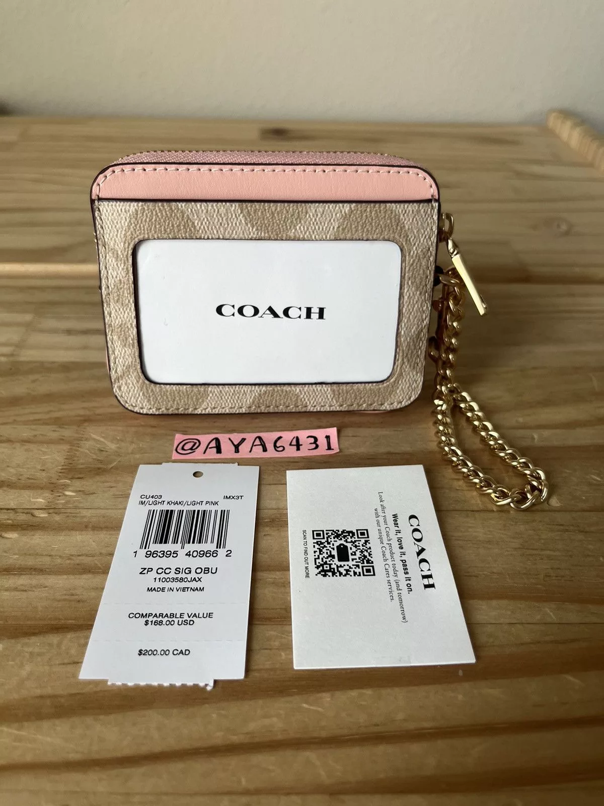 Coach Wallets Coach Card Case Pink
