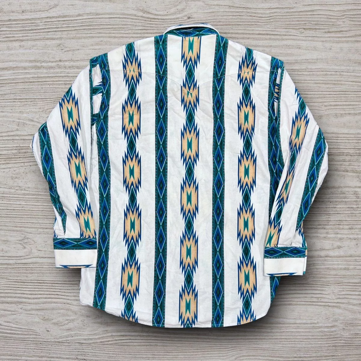 Pendleton Shirts Button Ups Pendleton Panhandle Aztec Striped Western Style Button Up Shirt Blue