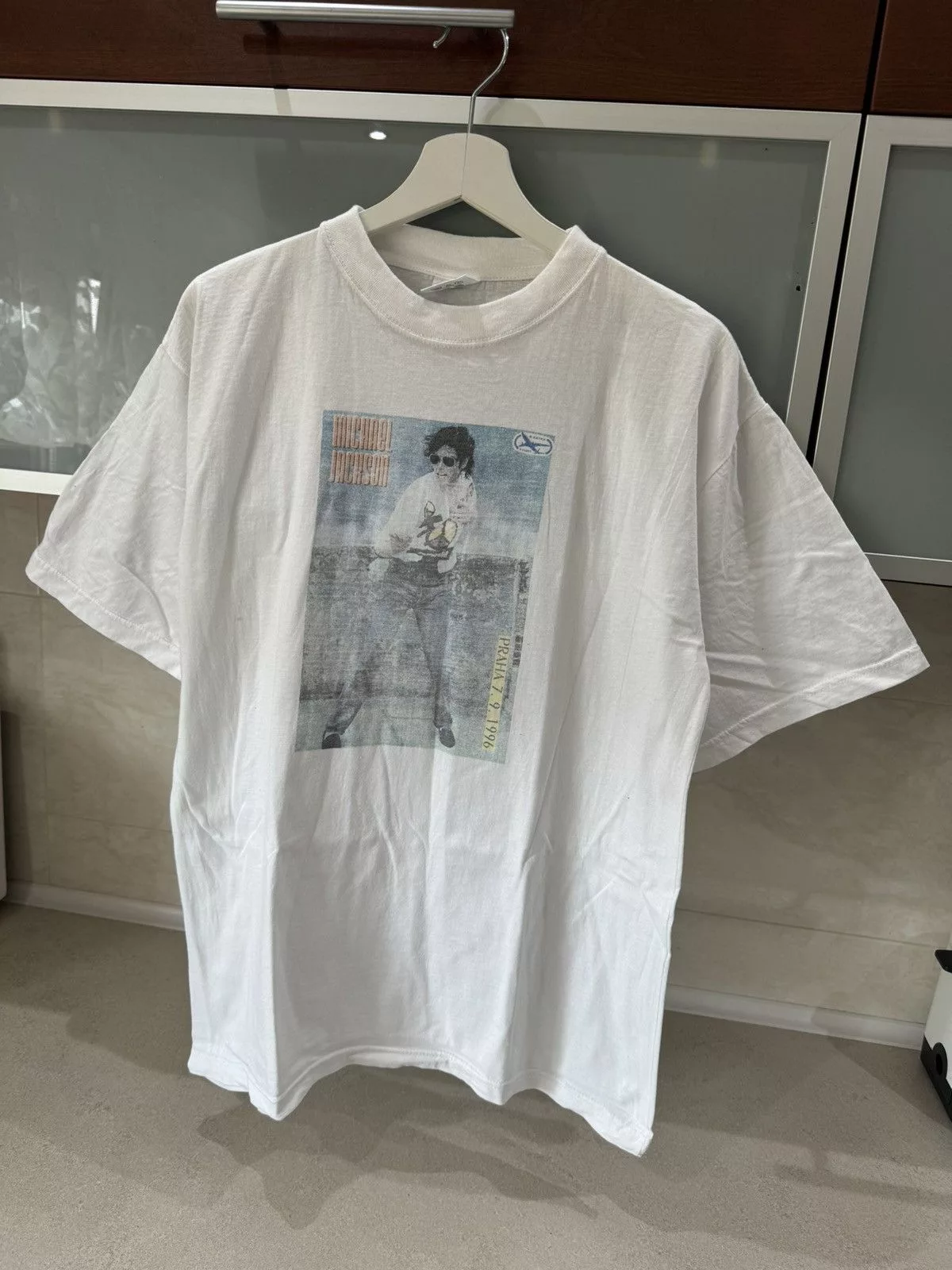 Michael Jackson Short Sleeve T Shirts Michael Jackson × Vintage Vintage 1996’ Michael Jackson tour shirt White