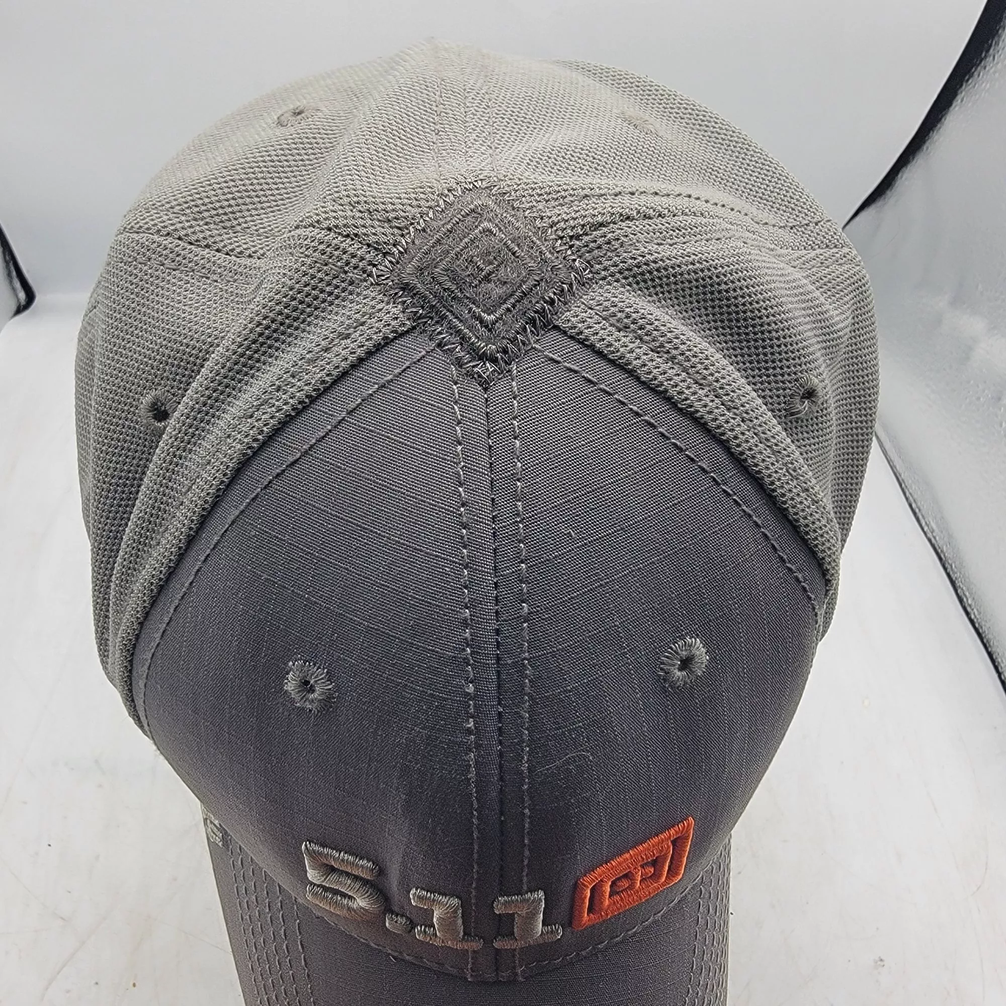 5.11 Hats 5.11 Tactical Gray Adjustable Cap With Orange Logo Embroider