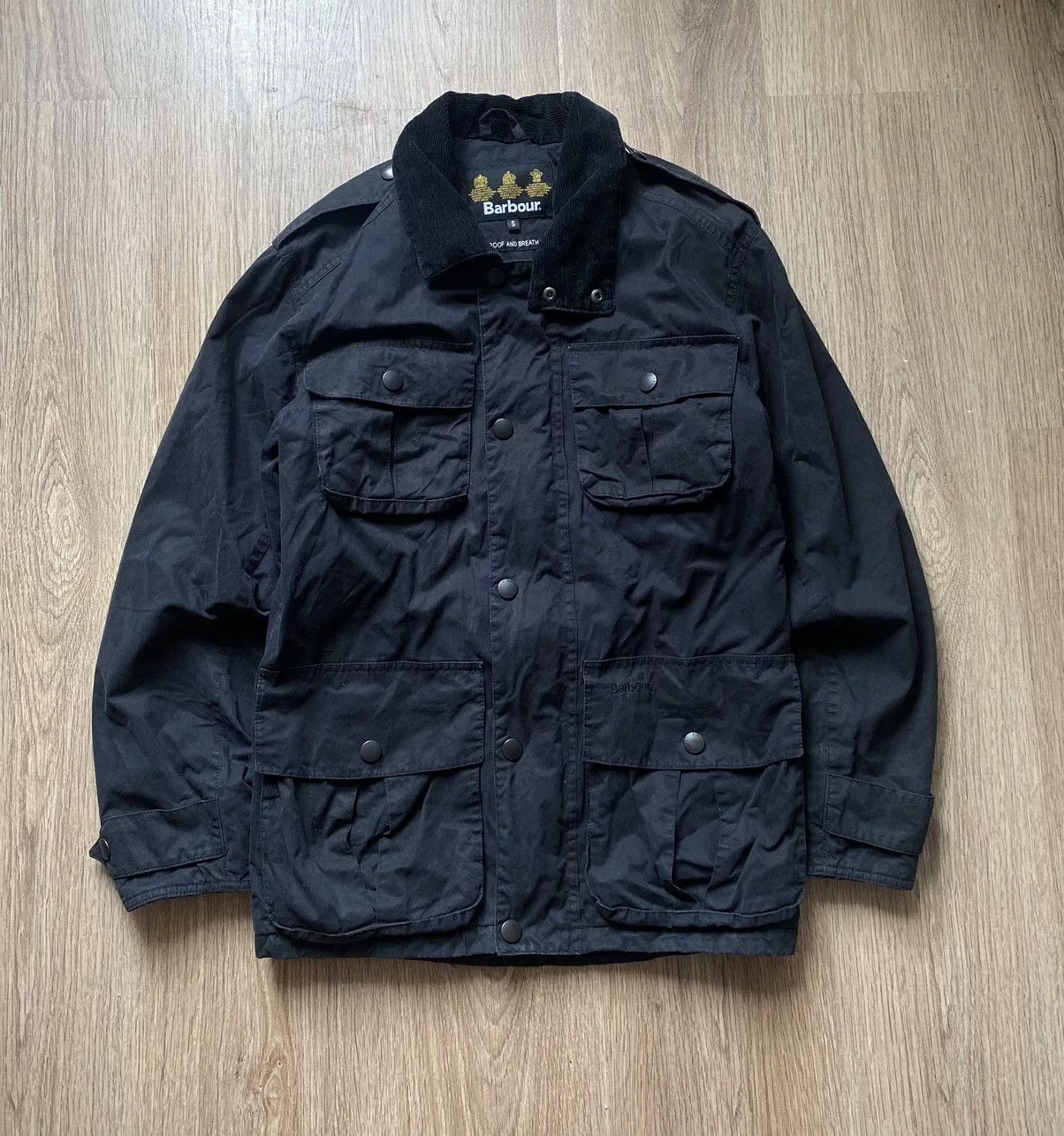 Barbour Light Jackets Barbour × Vintage Vintage Waxed Barbour Trooper Wax multipocket Jacket Coat Brown