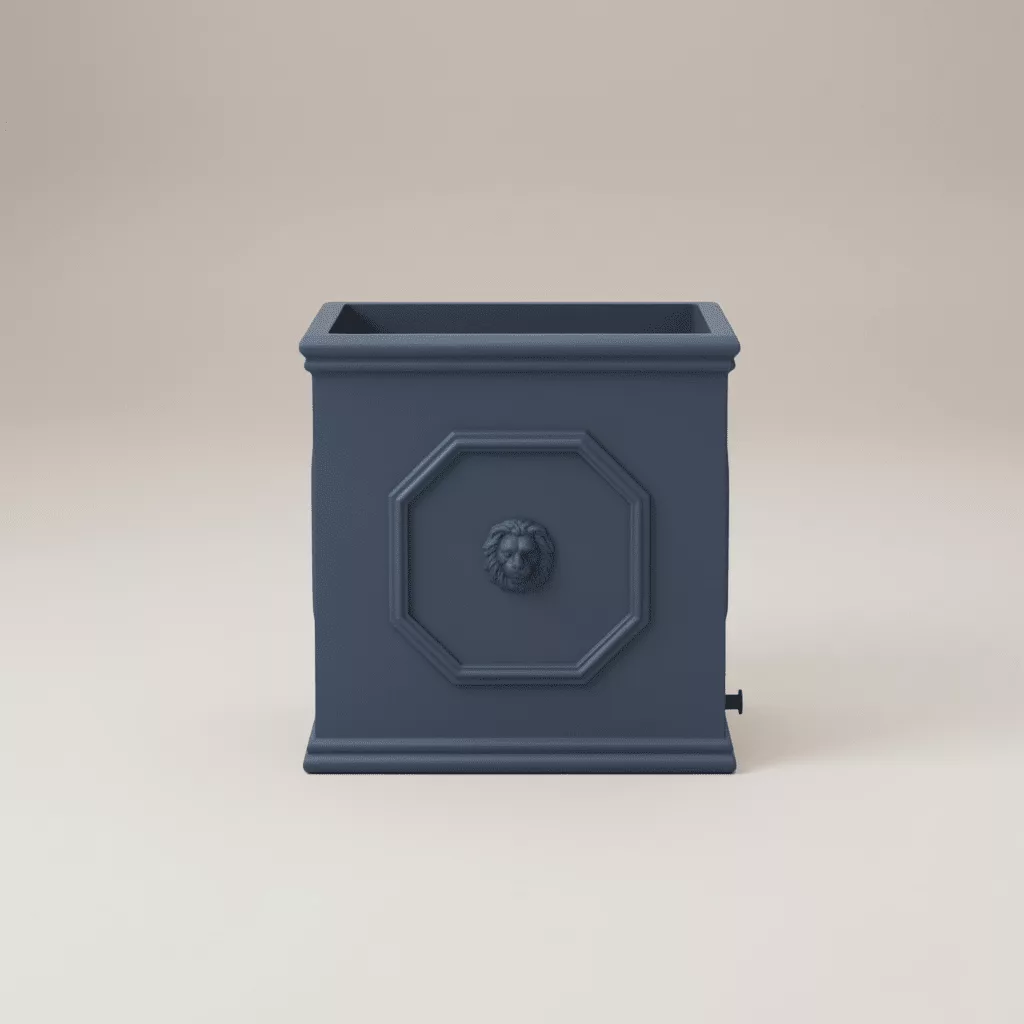 Lion Head Square Planter – Antique Gray - Curated Home Decor