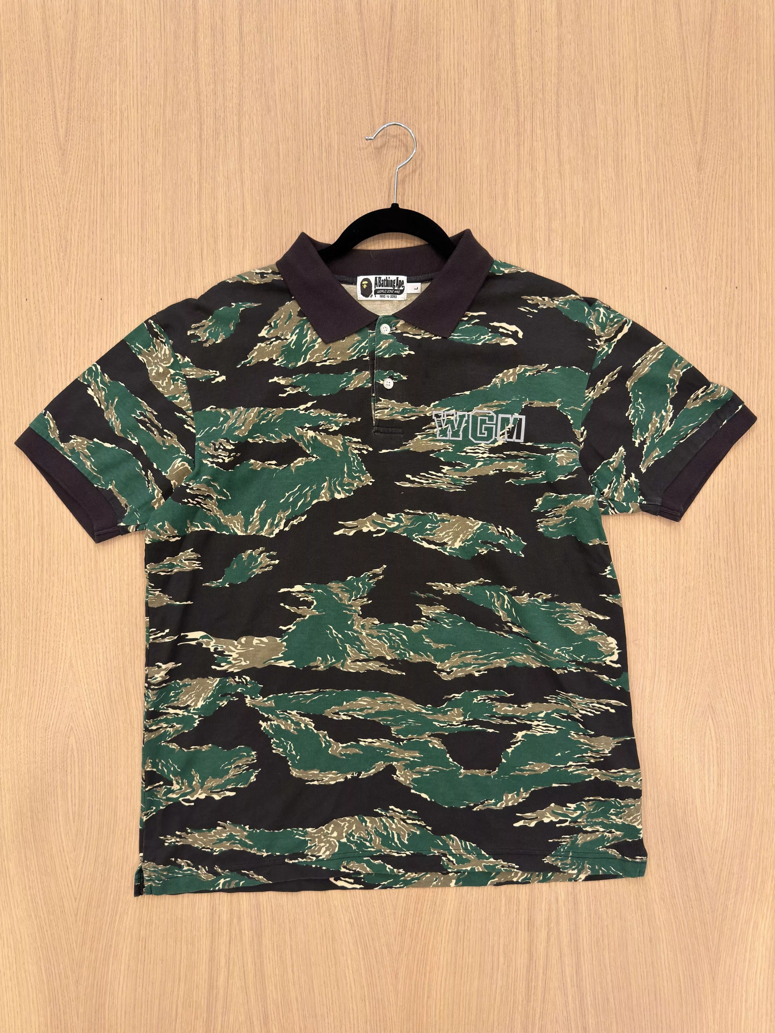Bape Polos Bape Tiger Camo Shark Polo Green