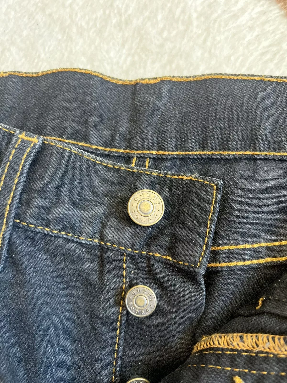 Gucci Denim black embroidered gucci jeans