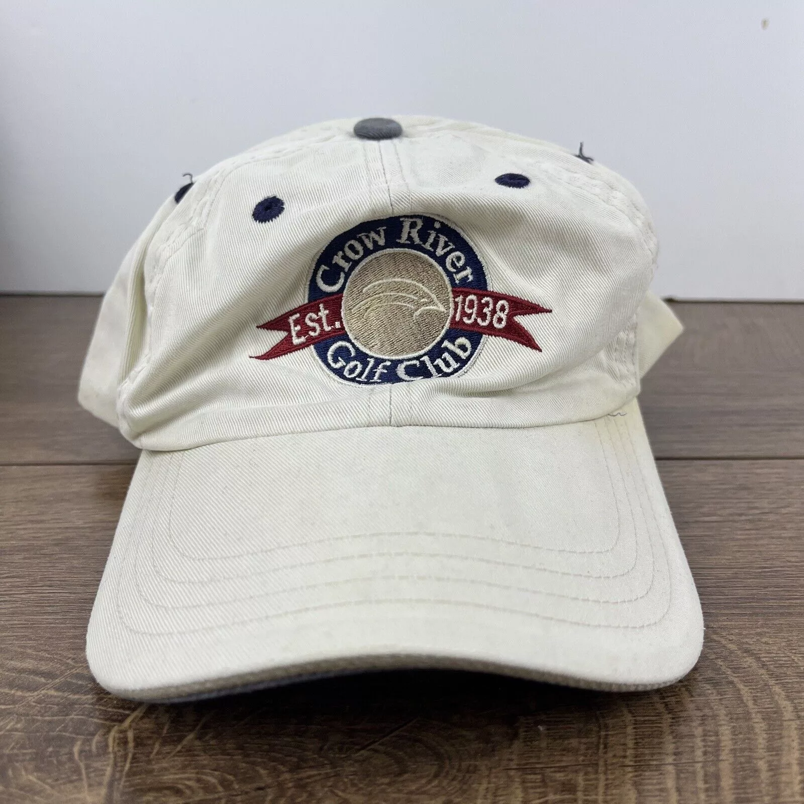 Other Hats Other Crow River Golf Club 1938 Hat Crow White Hat Adjustable Adul