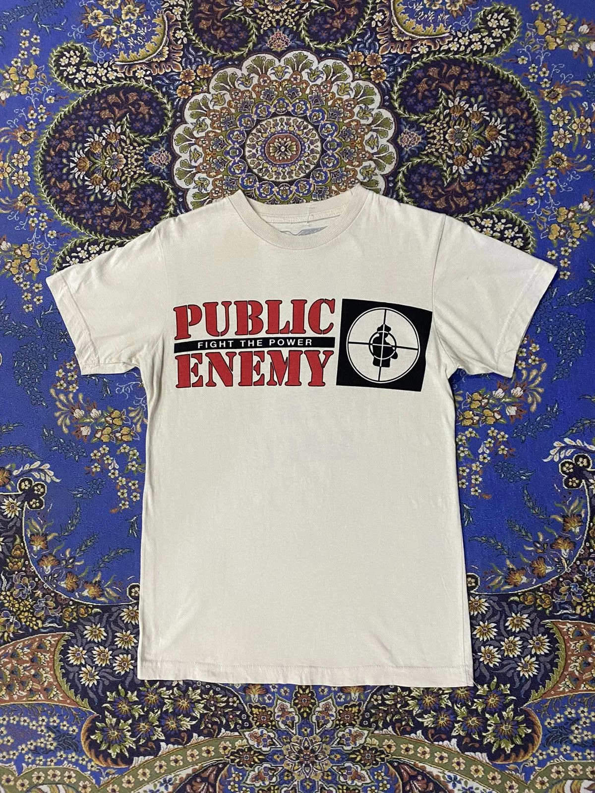 Rap Tees Short Sleeve T Shirts Rap Tees Public Enemy Beige