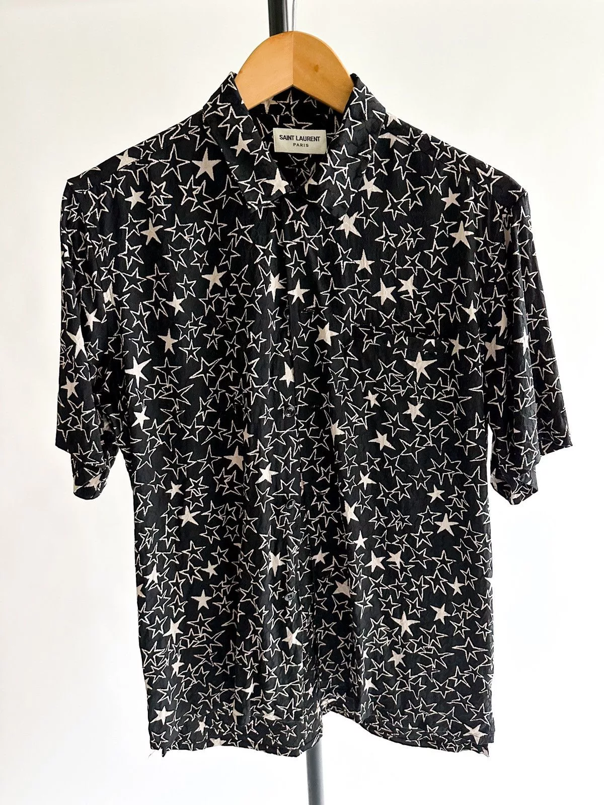 Saint Laurent Paris Shirts Button Ups Saint Laurent Paris Saint Laurent Graffiti Stars Shirt Black