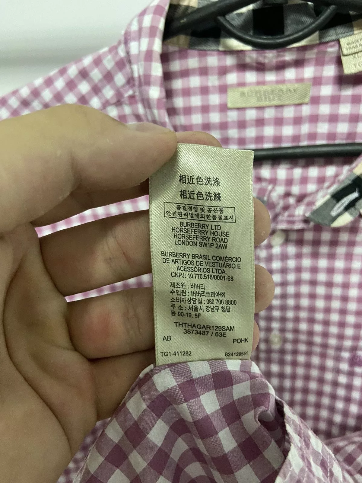 Burberry Shirts Button Ups Burberry × Vintage Burberry Vintage Button Ups Classic Nova Check Small Logo Pink Luxury