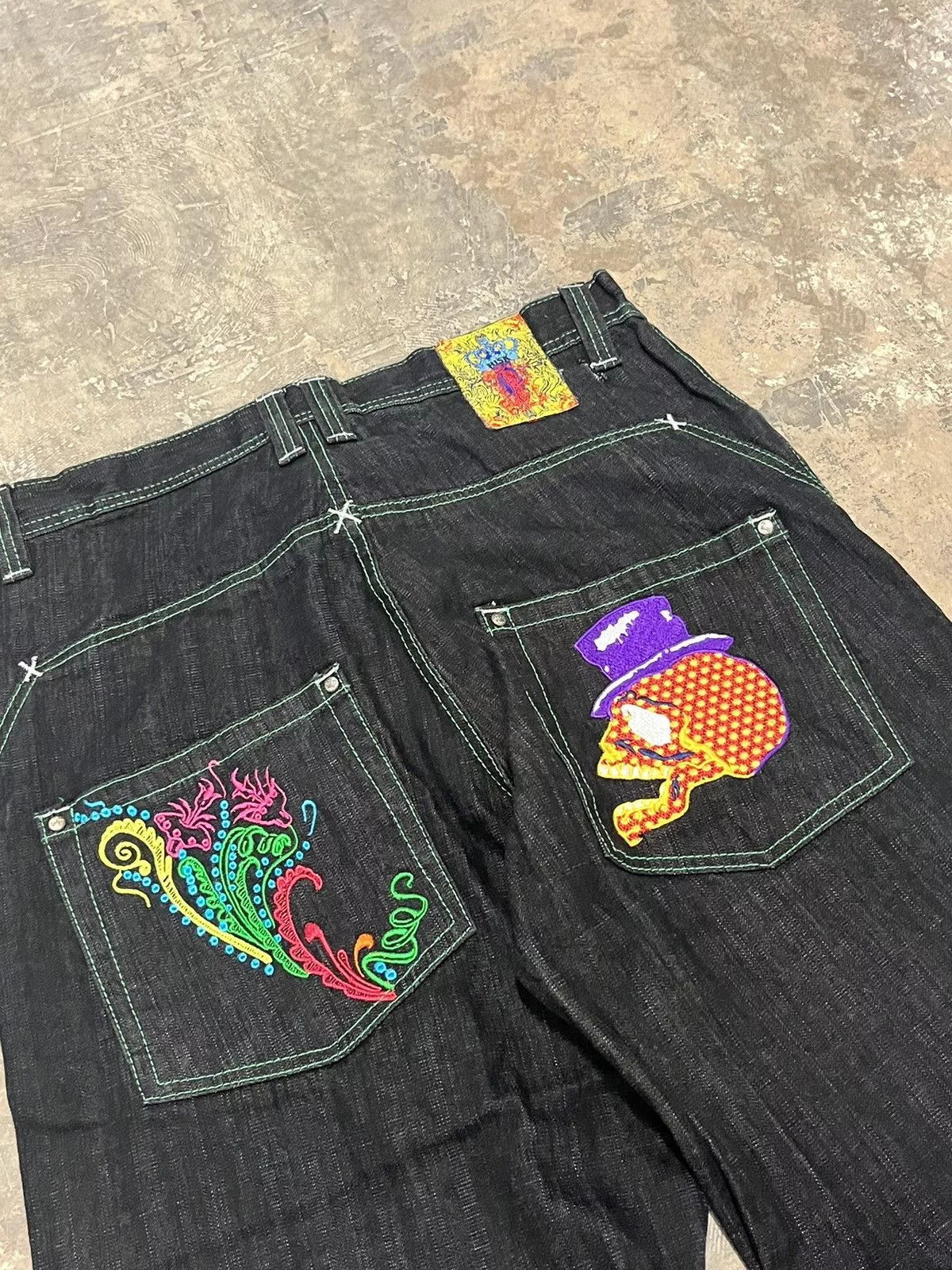 Southpole Denim Southpole × Vintage Y2k baggy fit embroidery jnco style jeans hype opium Black Streetwear