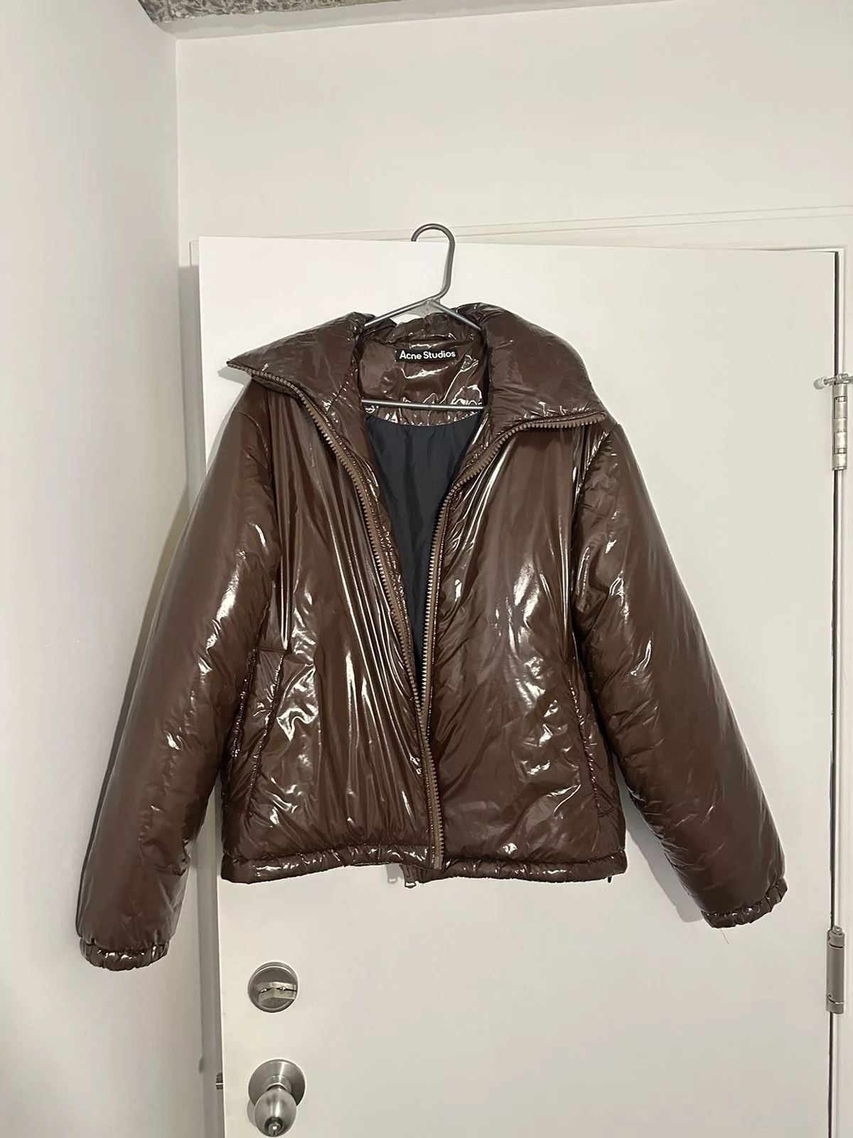 Acne Studios Light Jackets Acne Studios Brown Puffer Jacket 2021 « FACE » Collection