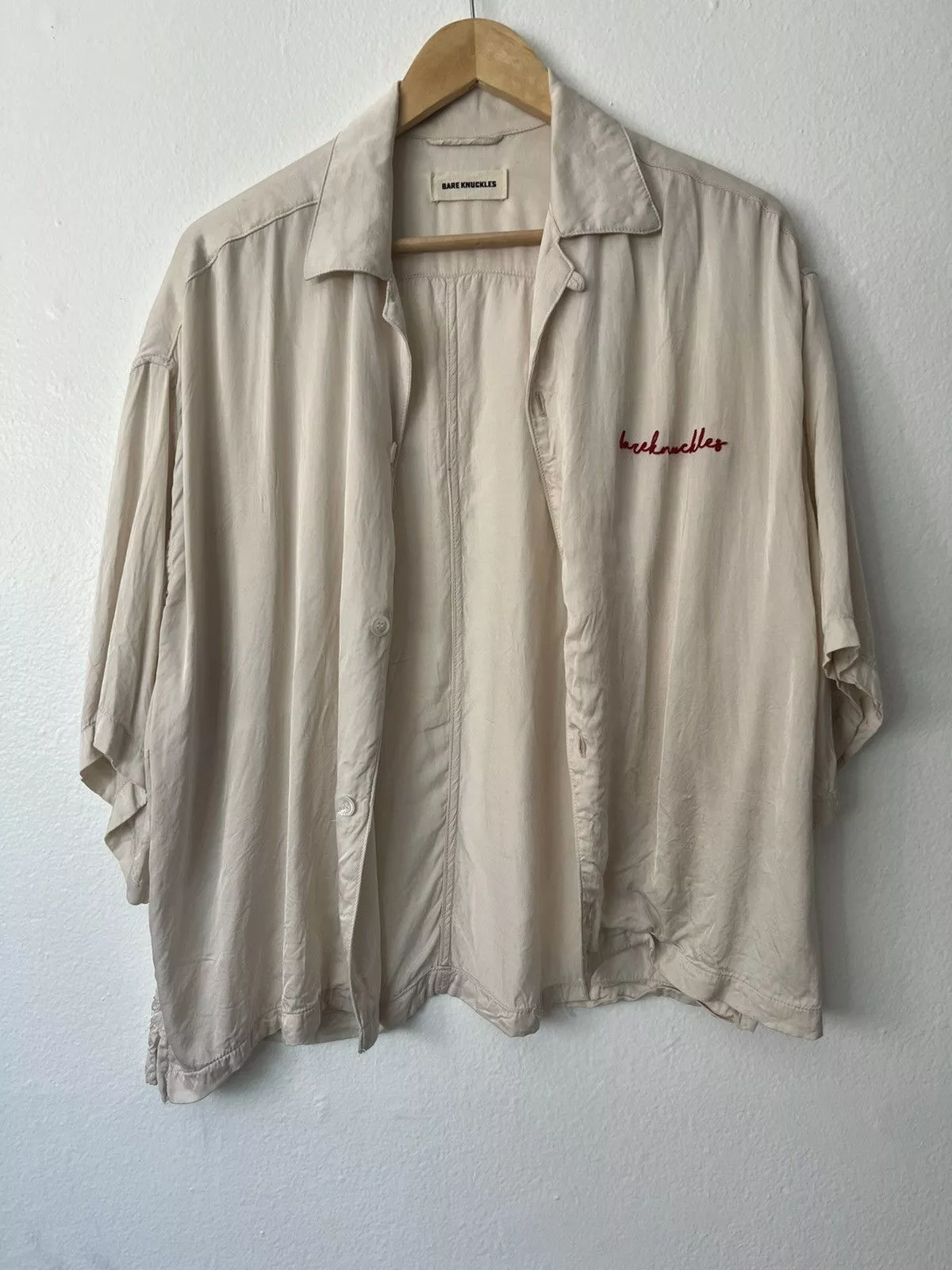 Bare Knuckles Shirts Button Ups Bare Knuckles Cream Bowling Shirt White