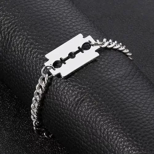 Designer Bracelets Designer Chain Bracelet Razor Silver Streetwear