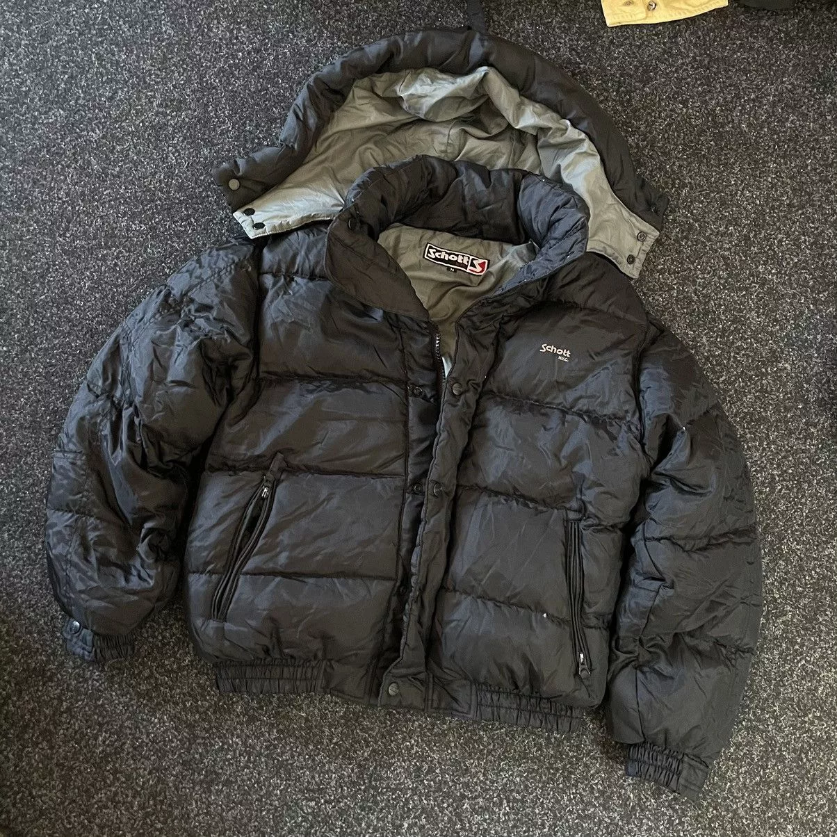 Schott Bombers Schott 90s NYC BOMBER USA DOWN JACKET B3 FLY PUFFER MILITARY Multi Vintage