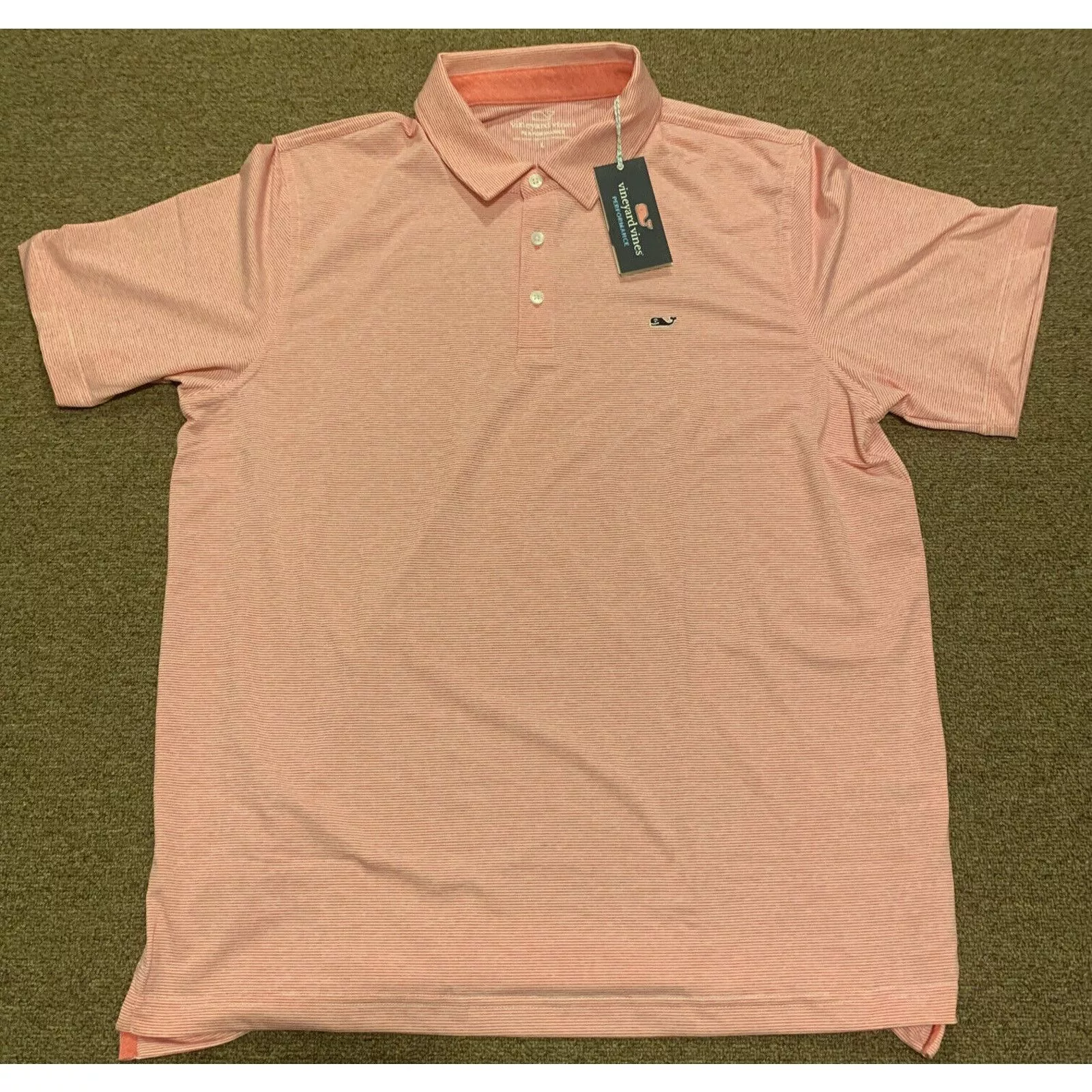 Vineyard Vines Polos Vineyard Vines Polo Shirt Mens Large Performance Red Striped