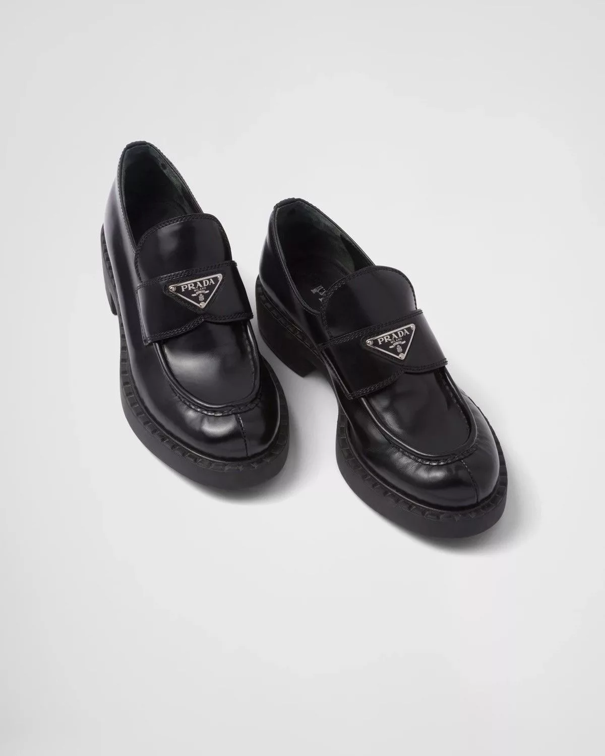 Prada Flats Prada Brushed Loafers Black