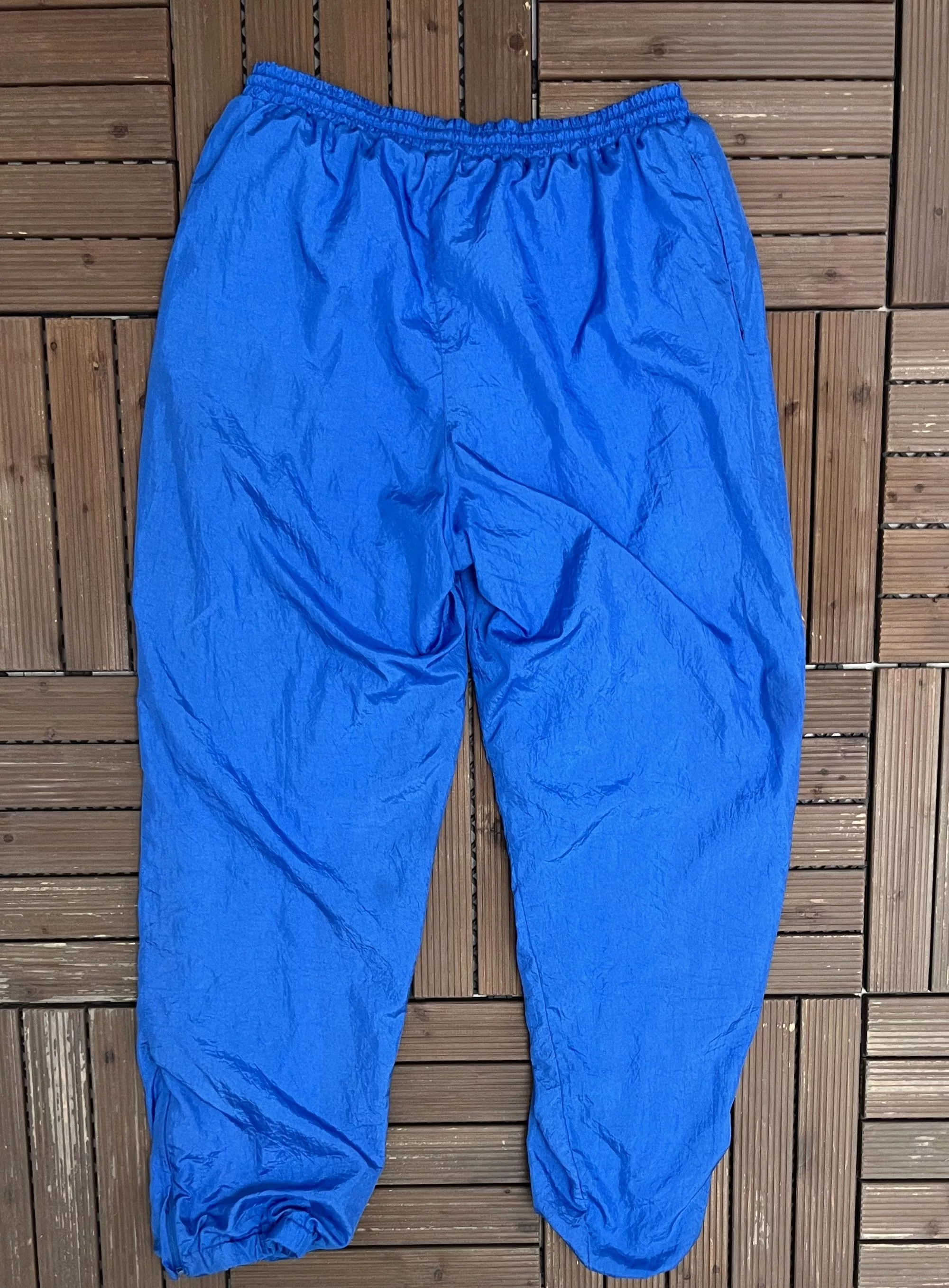 Vintage Sweatpants Joggers Plain Blue Vintage Lined Track Pants