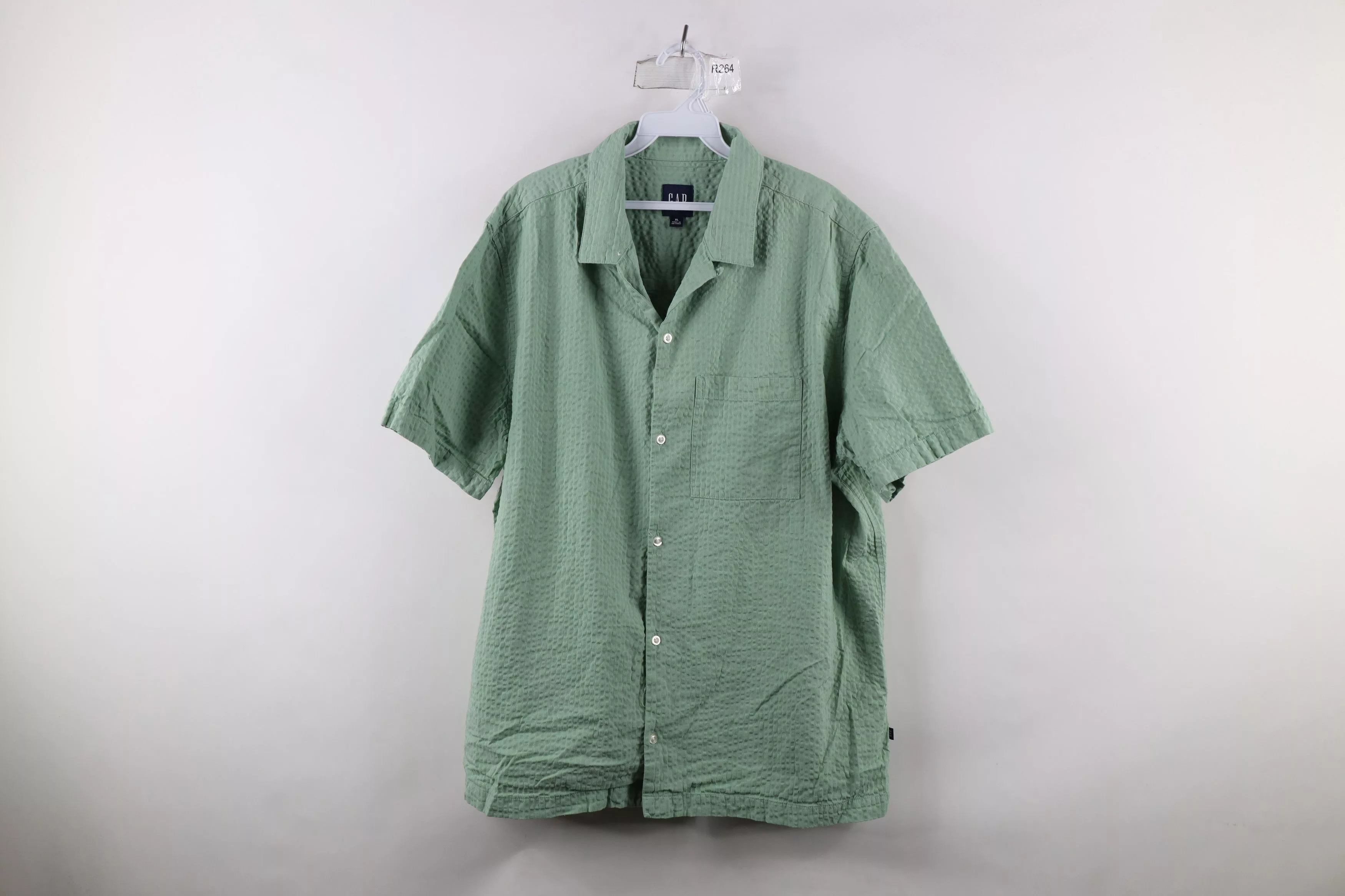 Gap Shirts Button Ups Gap × Vintage Vintage Gap Sucker Looped Collar Camp Button Shirt Green