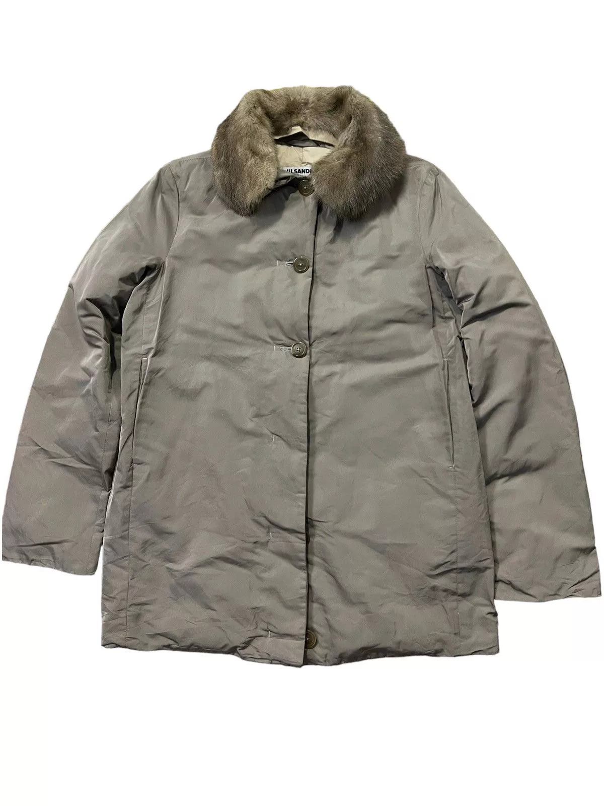 Designer Light Jackets Designer × Jil Sander 💥 RARE JIL SANDER FUR COLLAR Gray Vintage