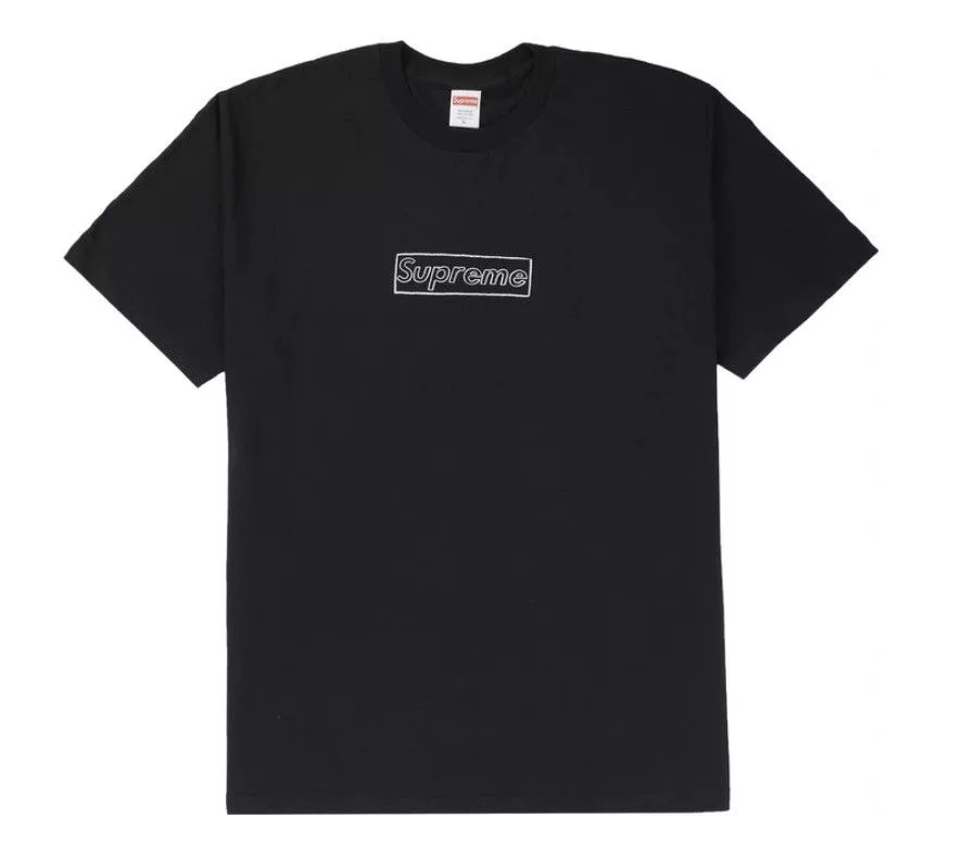 Kaws Short Sleeve T Shirts Kaws × Supreme Supreme x KAWS Chalk Box Logo T-Shirt Black