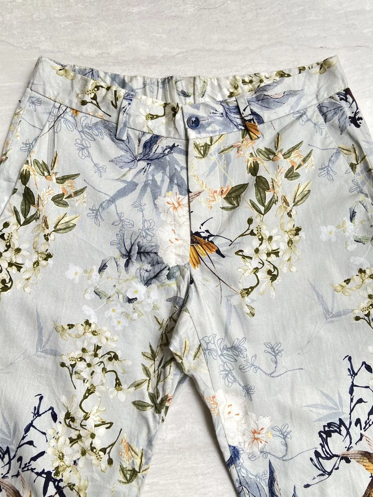 Zara Casual Pants ZARA MAN Flower Patterned Pants White