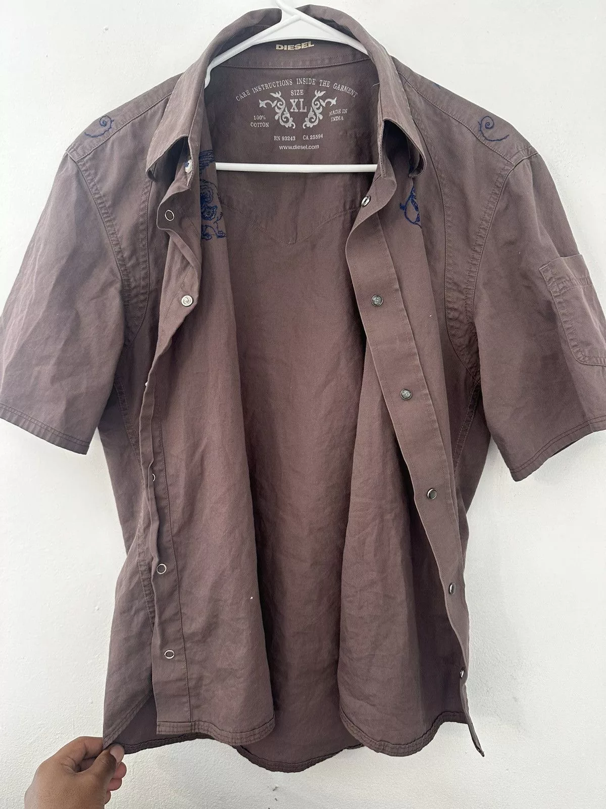 Diesel Button Ups Diesel y2k Brown and blue button up.