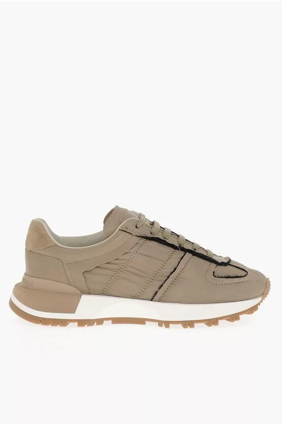 Maison Margiela Low Top Sneakers Maison Margiela MM22 Lace-up Sneakers with Fringed Detail Brown