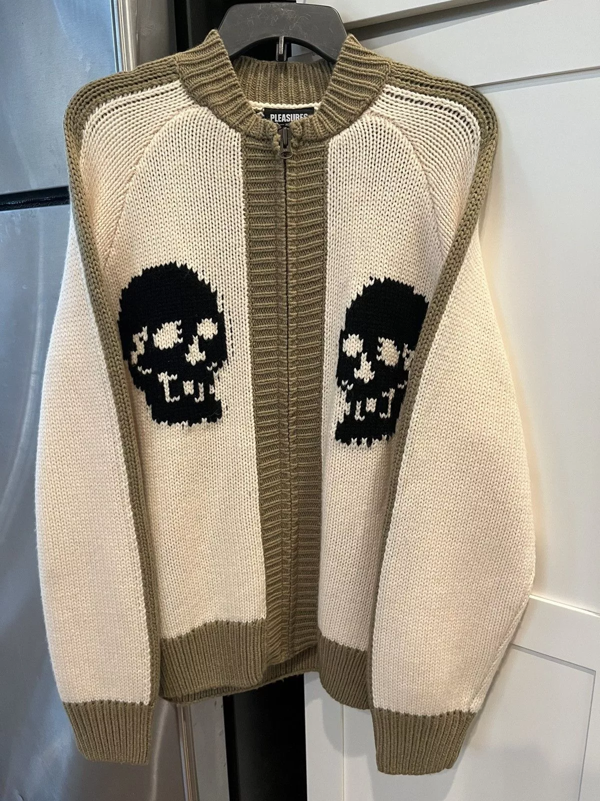 Pleasures Light Jackets Pleasures Skull Cardigan Beige
