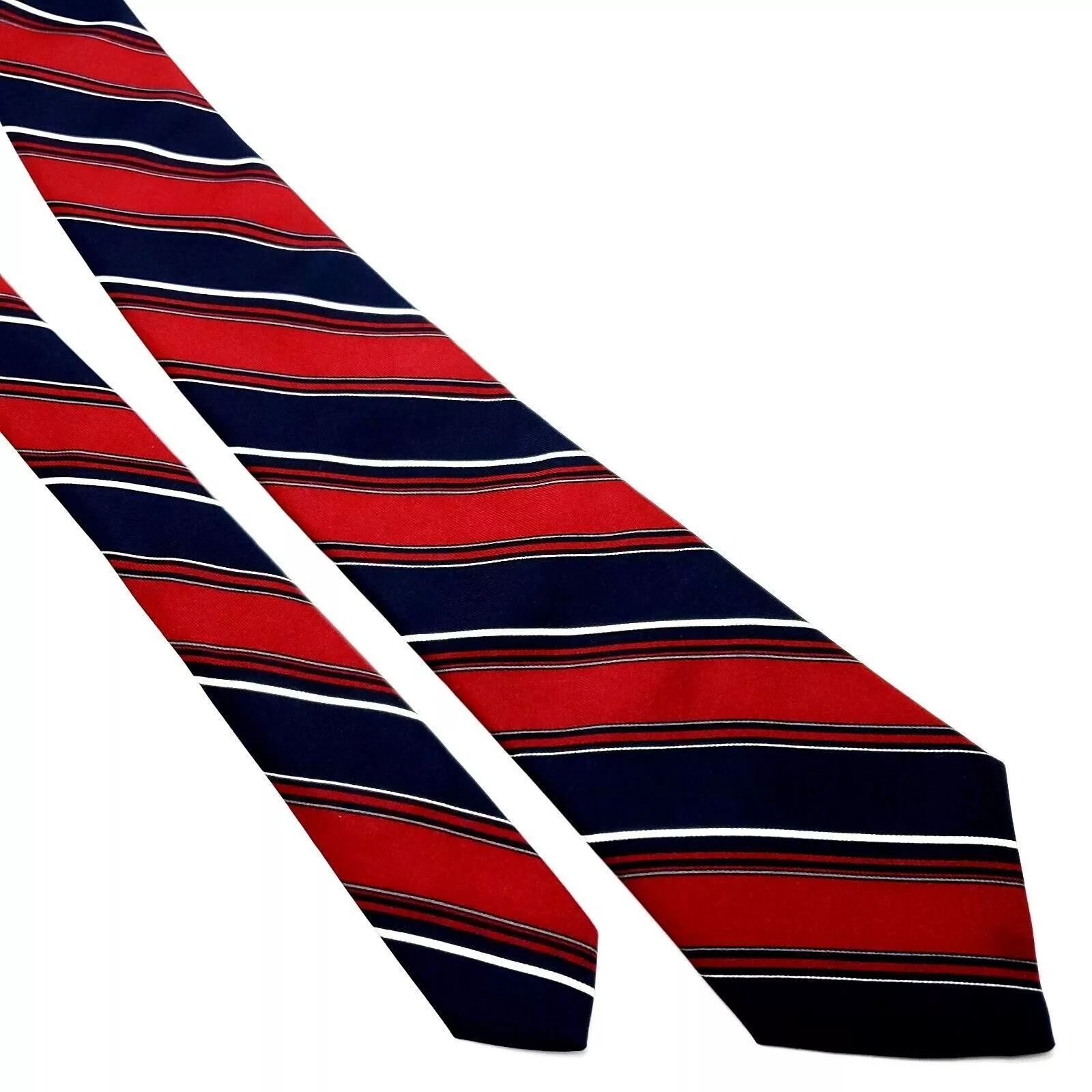 Henry Grethel Ties Pocketsquares Henry Grethel Polyester Tie Blue Red Striped Short
