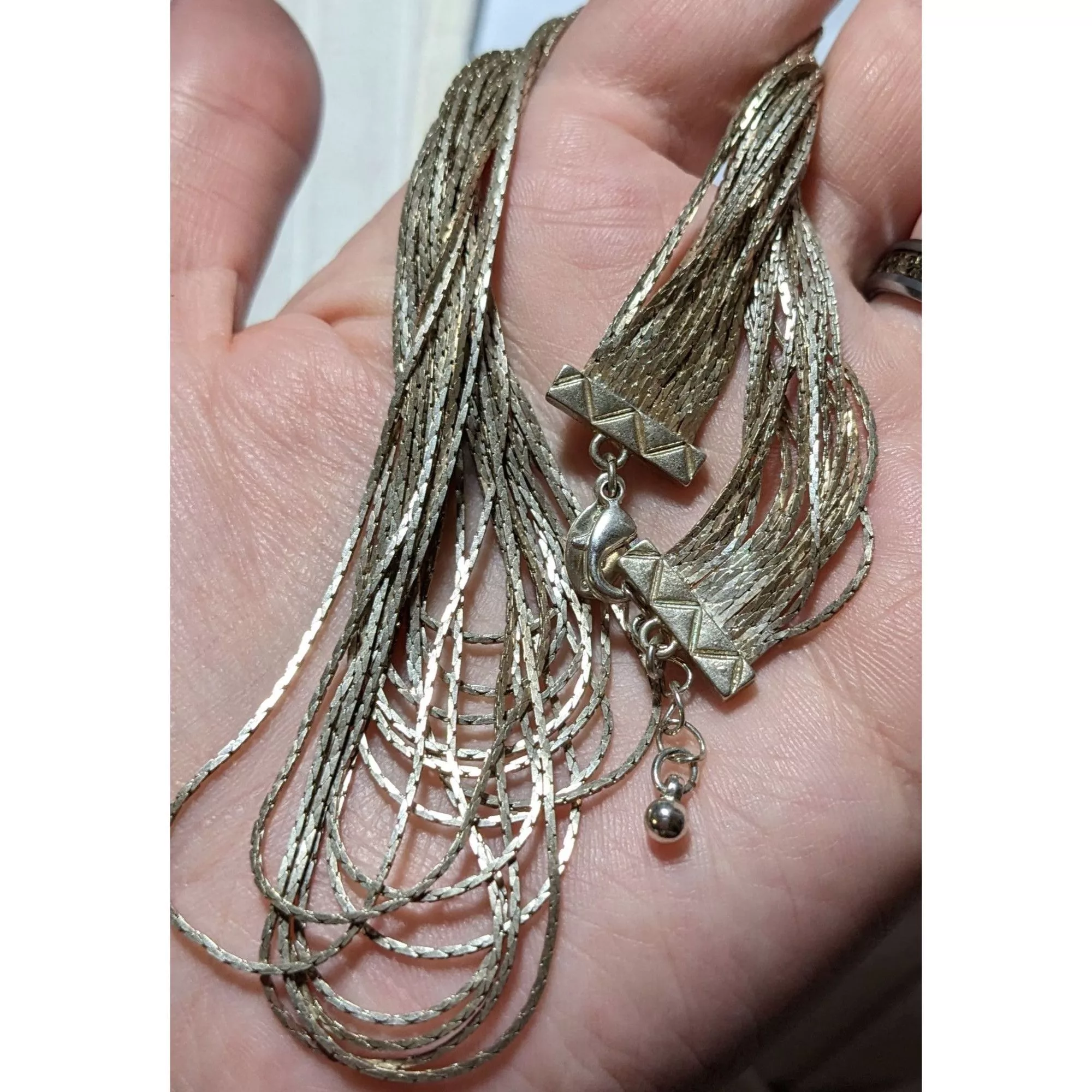 Express Necklaces Express Multilayer Silver Chain Necklace