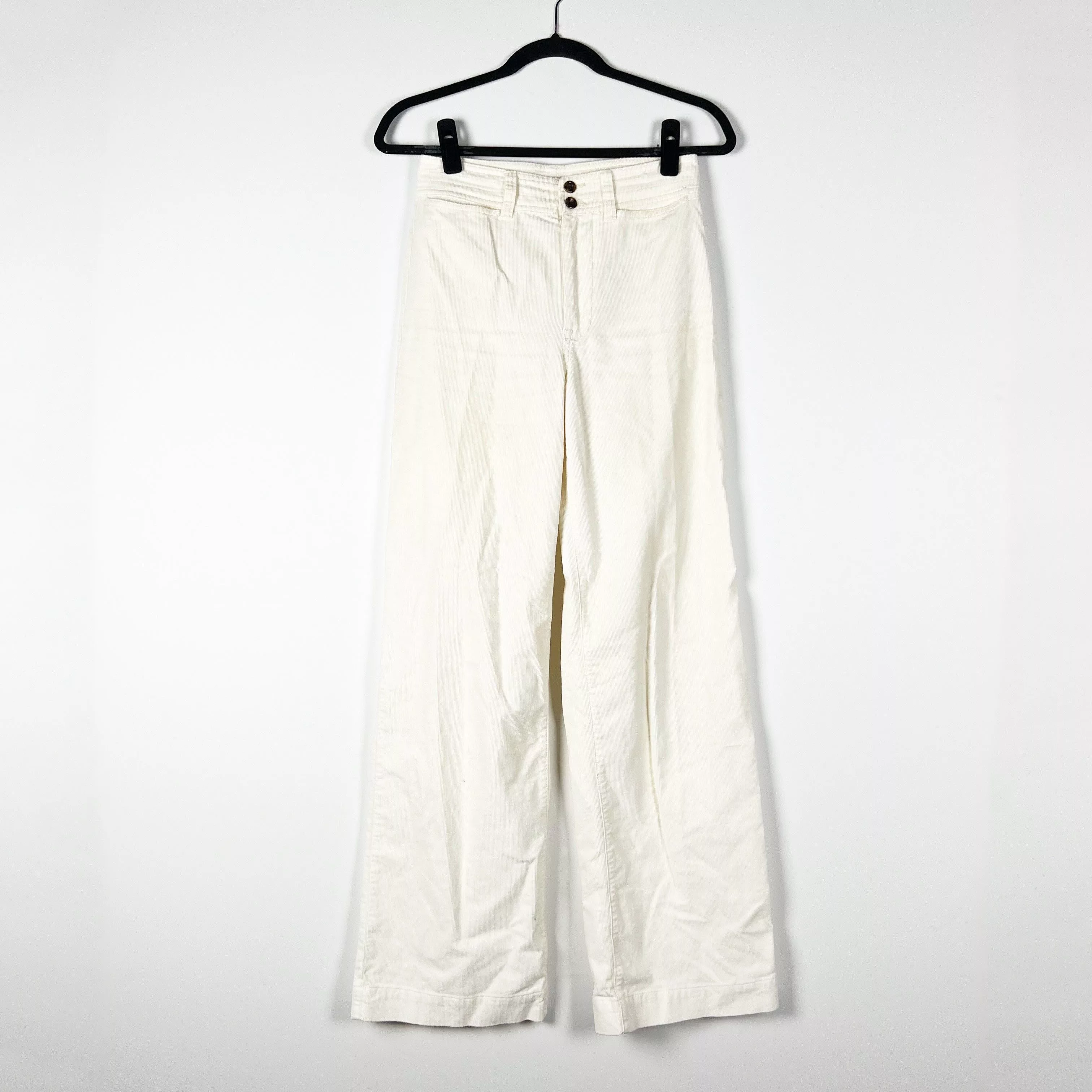 Faherty Pants Faherty Stretch Cord Wide Leg Organic Cotton Beige