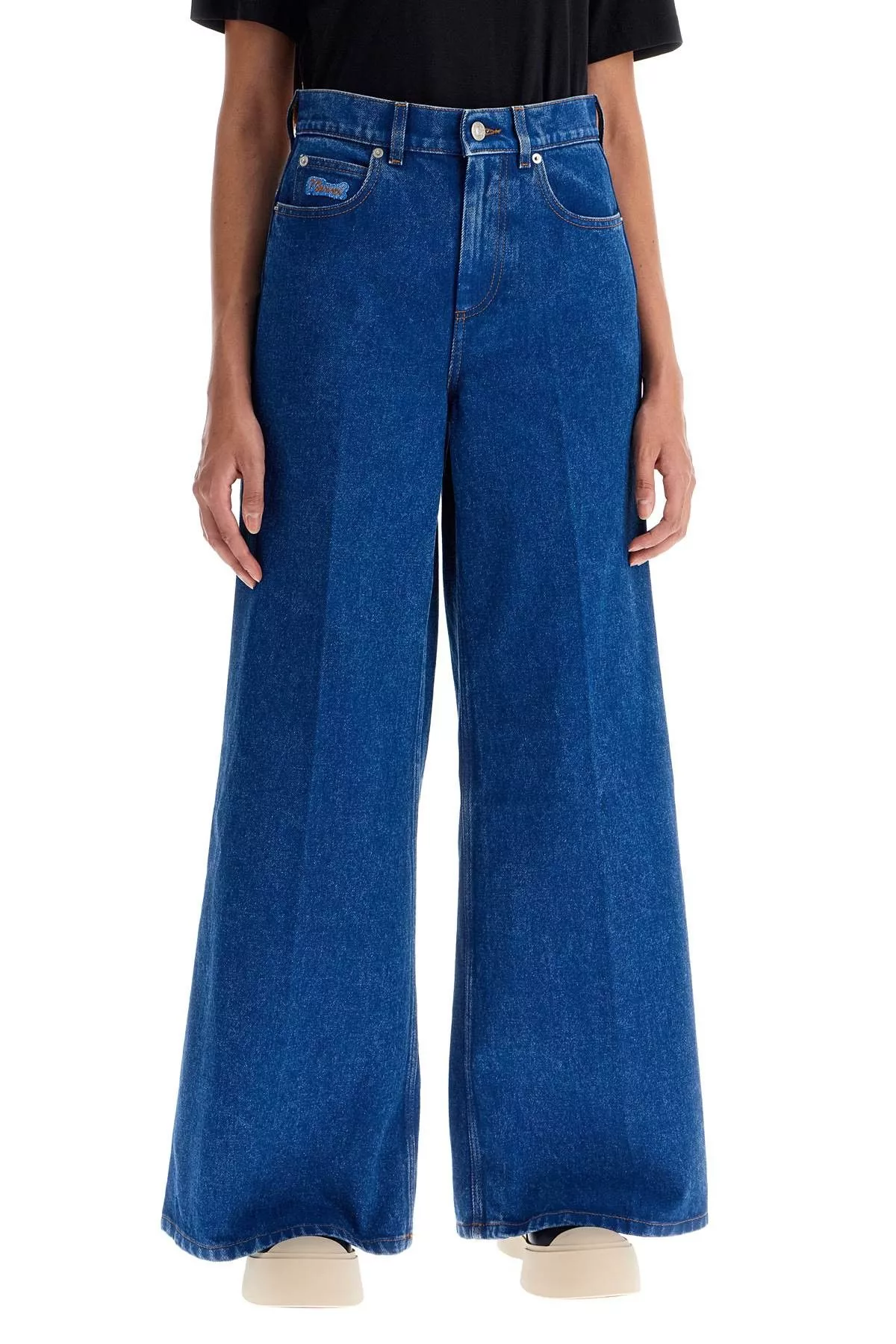 Marni Jeans MARNI Wide Flared Leg Jeans With A Multi