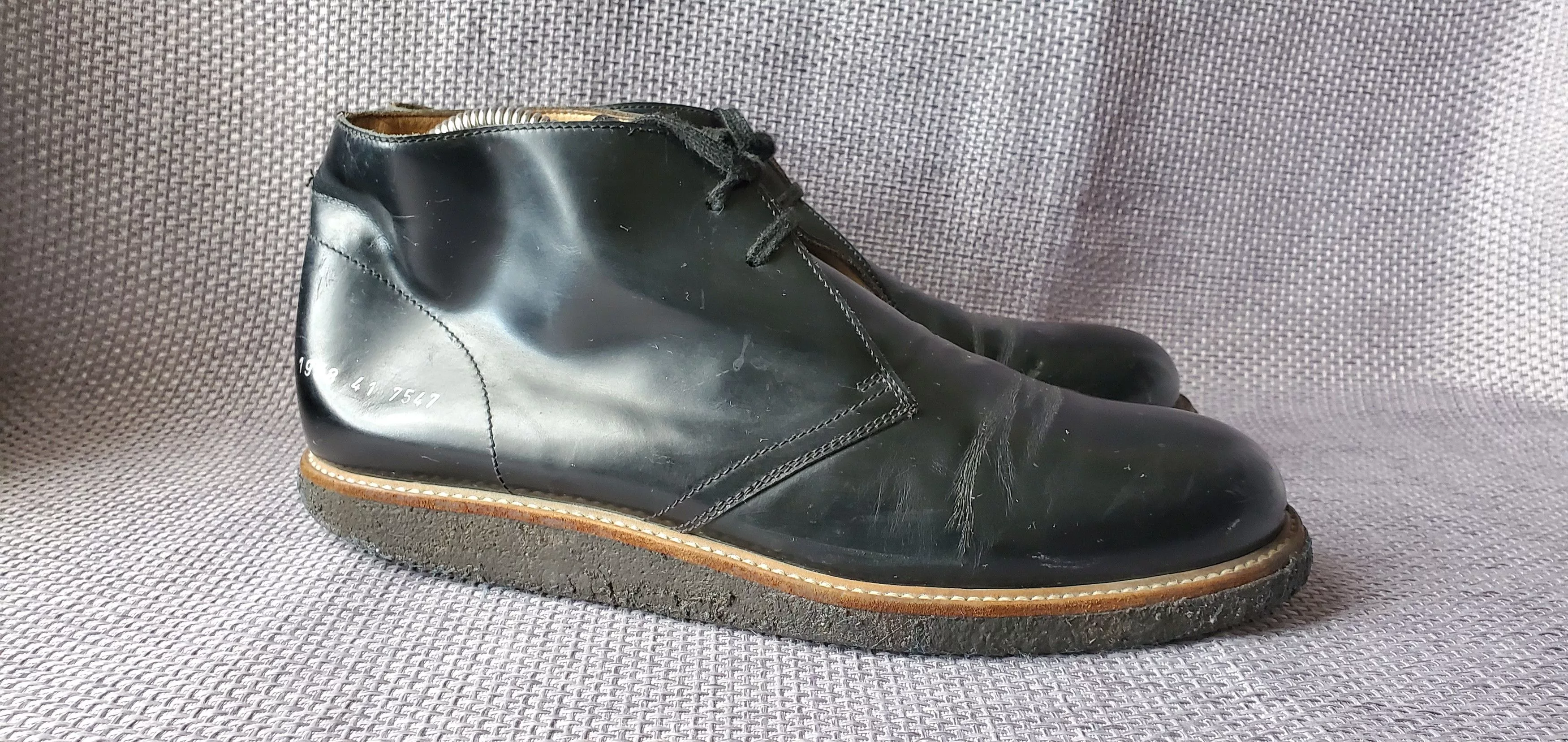 Common Projects Boots Common Projects Patent Leather Ankle Boots Black