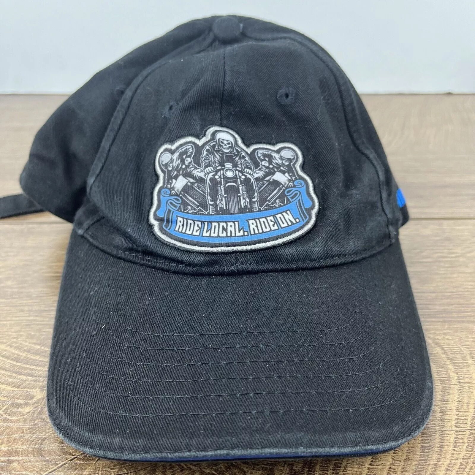 Other Hats Other Motorcycle Hat Ride On Ride Local Hat Adjustable Hat Black H