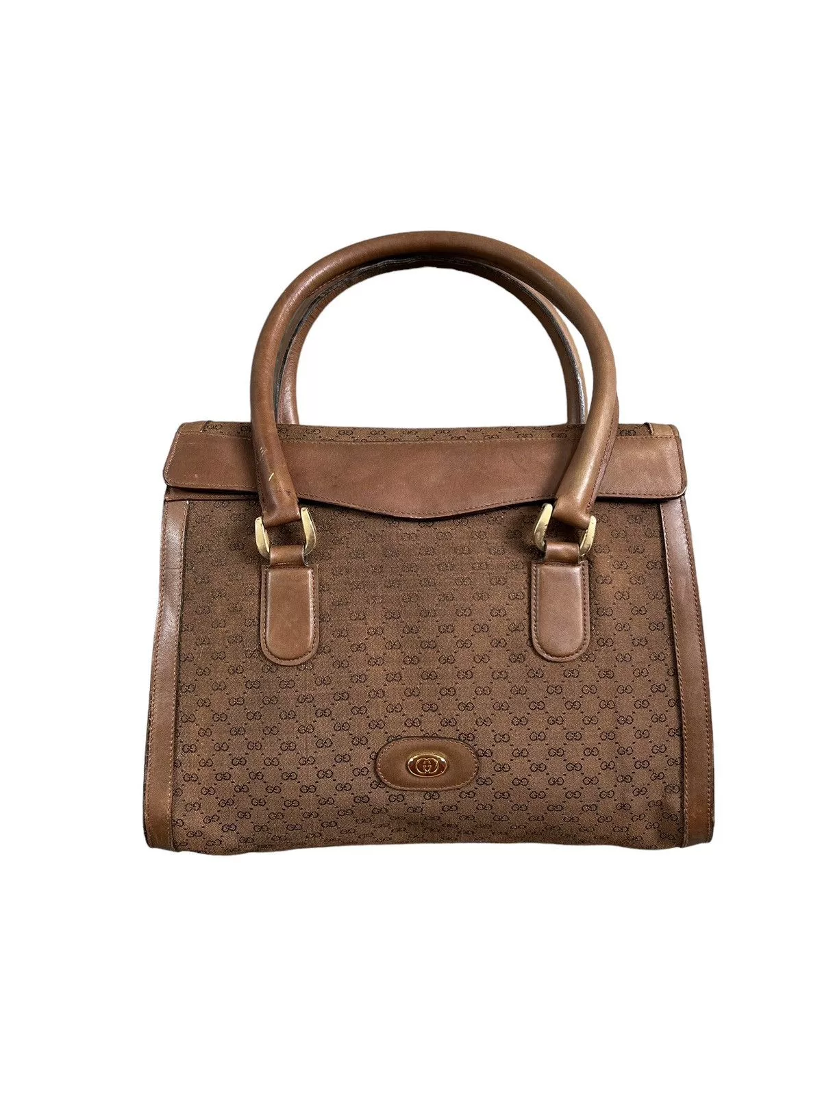 Gucci Shoulder Bags Gucci × Vintage Vintage 70s Gucci Micro GG Shoulder Bag Brown