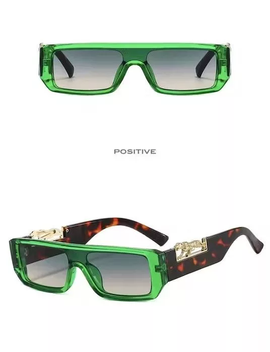 Electric Visual Sunglasses Electric Visual × Vintage Green Frame Leopard Sunglasess Streetwear