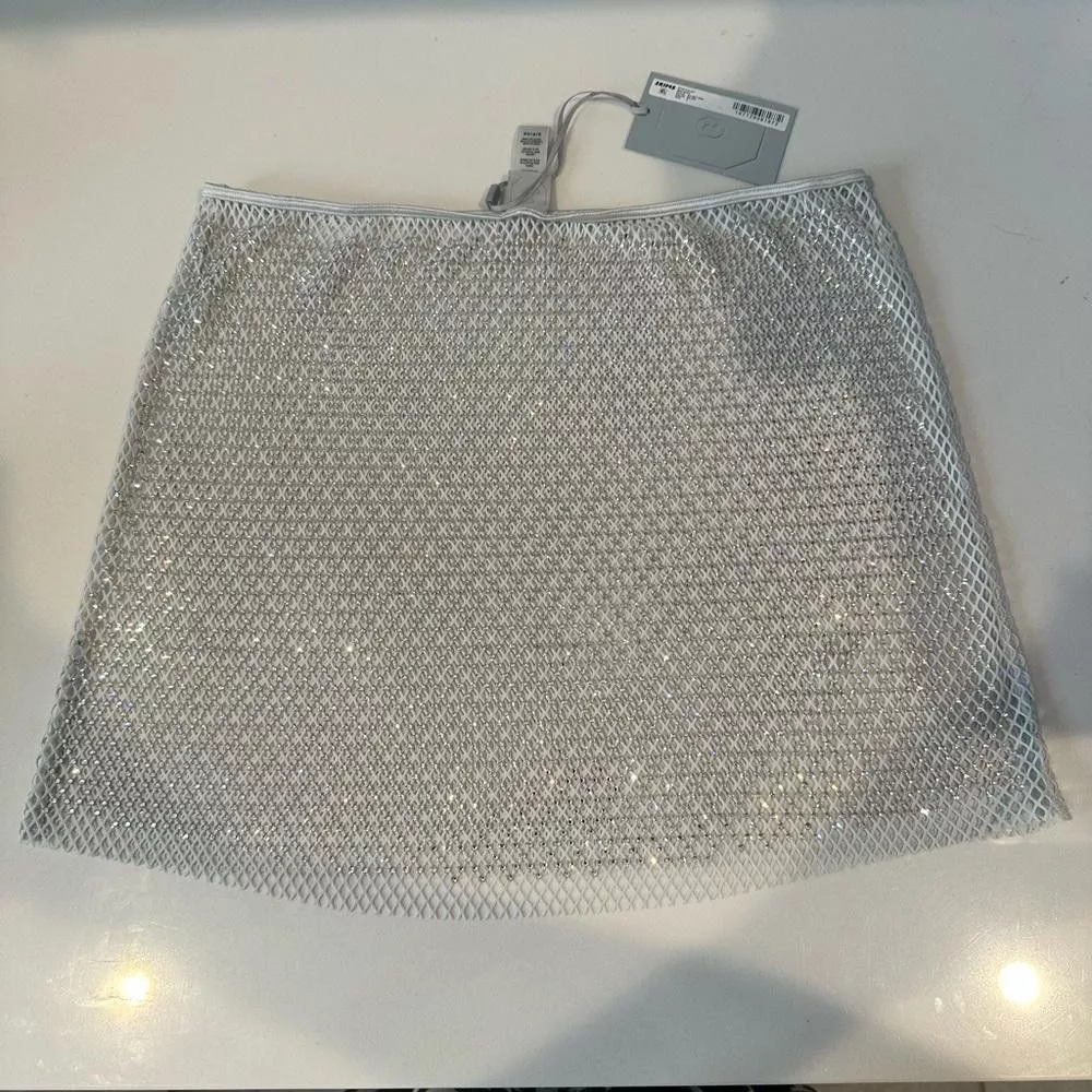 SKIMS Mini Skirts Swarovski x Skims Stretch Net Silver Mini Skirt Small
