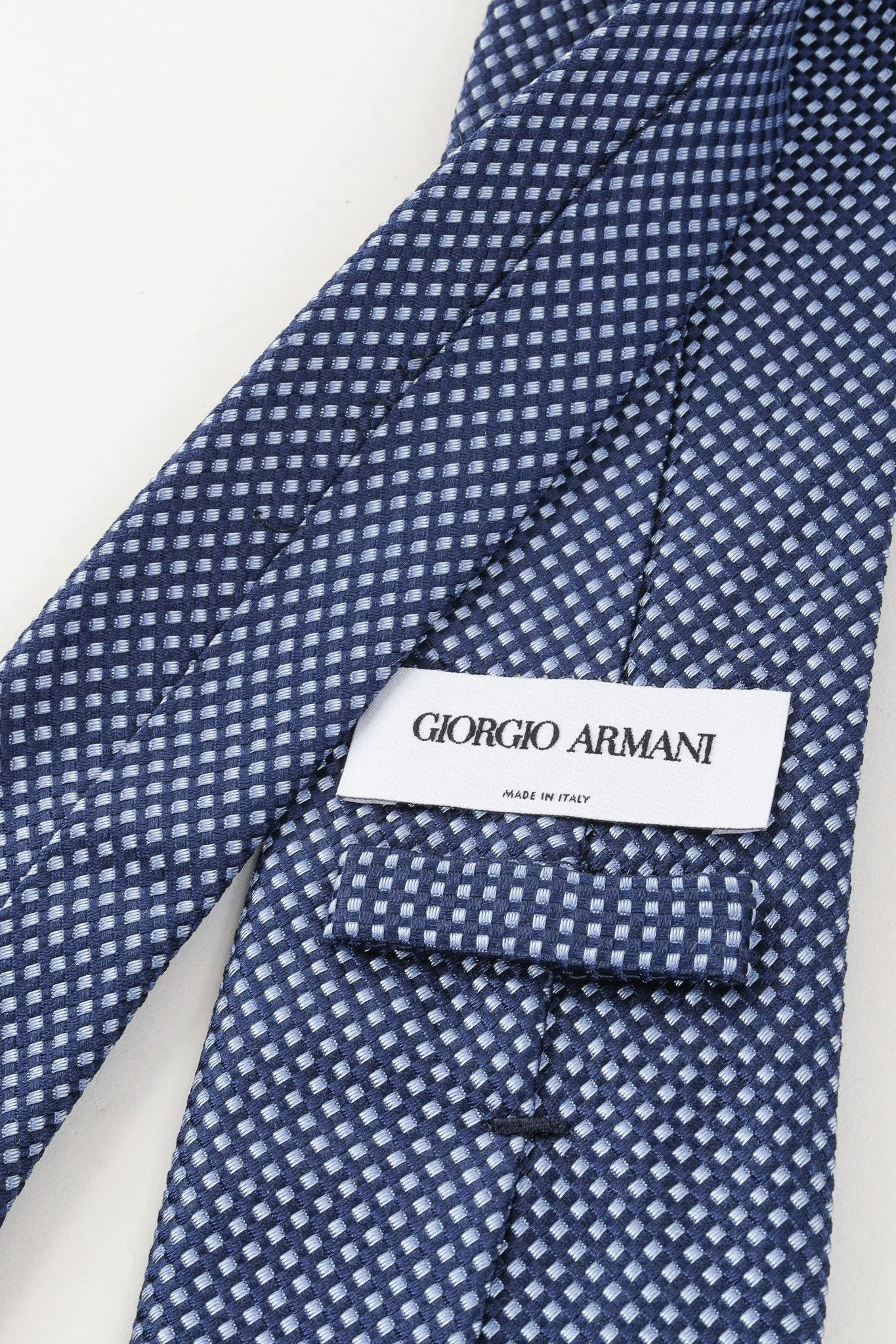 Giorgio Armani Miscellaneous Giorgio Armani Blue Two-Tone Jacquard Micro-Pattern Silk Tie