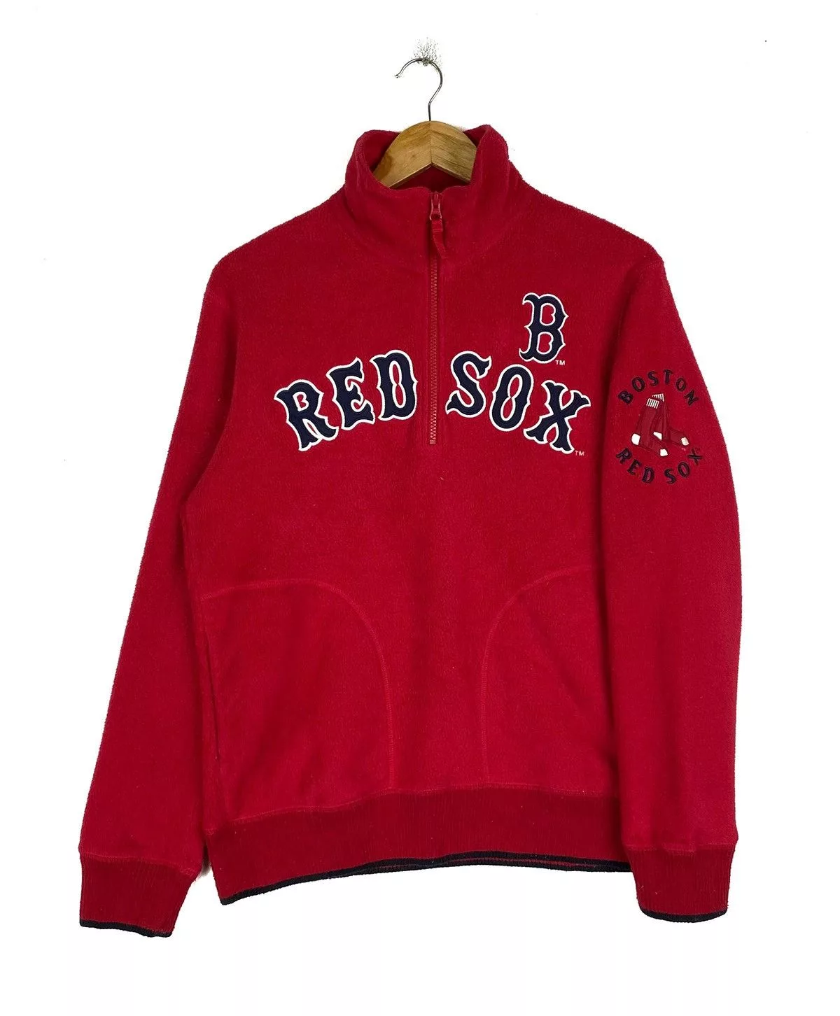 MLB Sweatshirts Hoodies MLB × Vintage BOSTON RED SOX Baseball Team Big Logo Fleece Sweatshirt