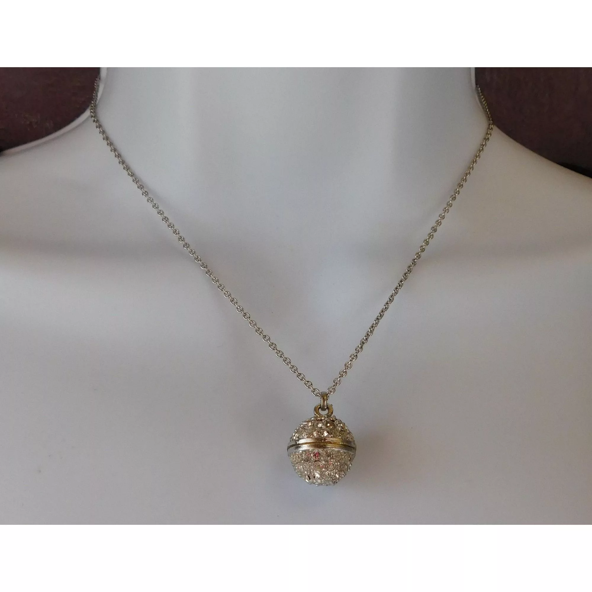 Other Necklaces Other Rhinestone Orb Necklace Silver