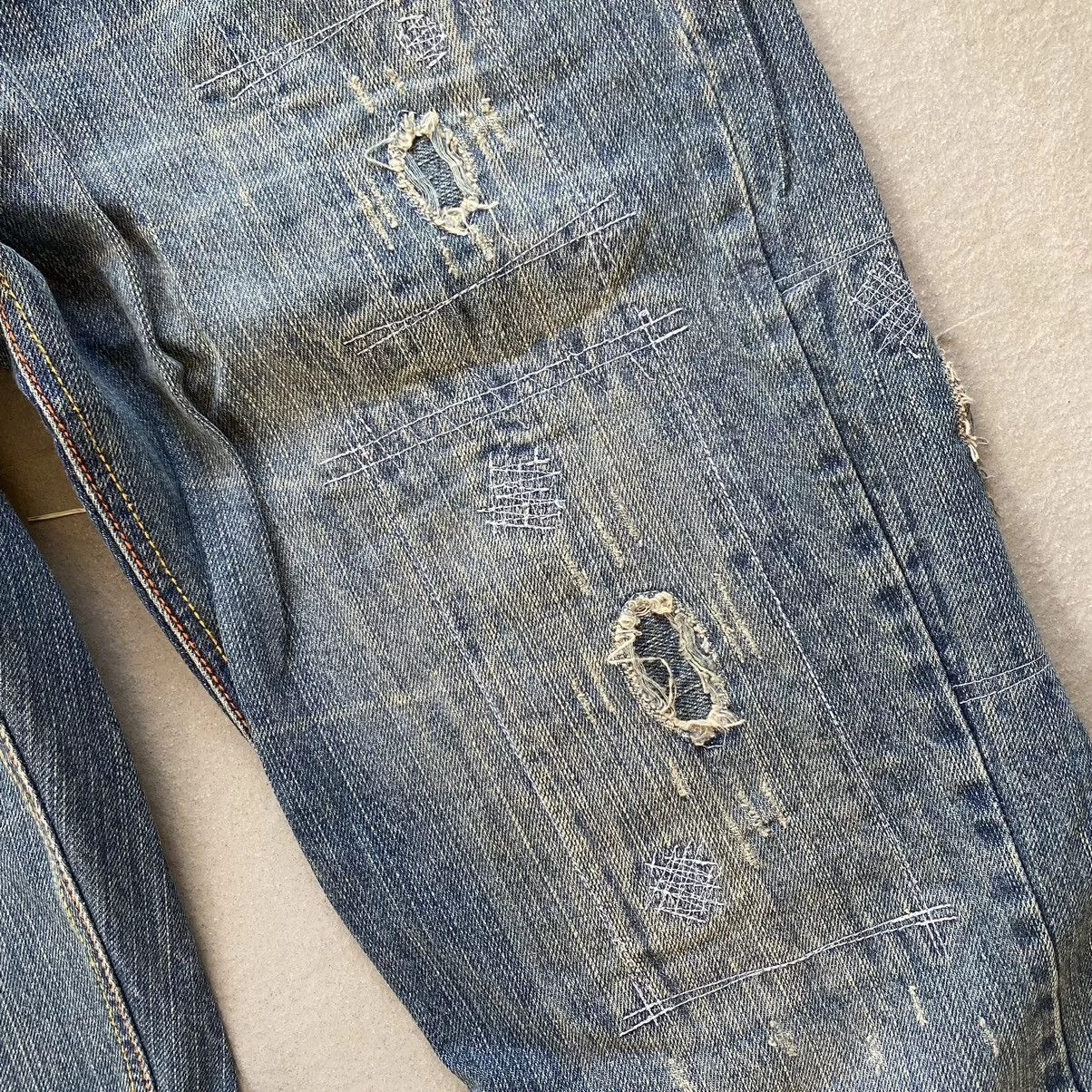 Japanese Brand Denim Japanese Brand Distressed denim straight leg Blue Streetwear
