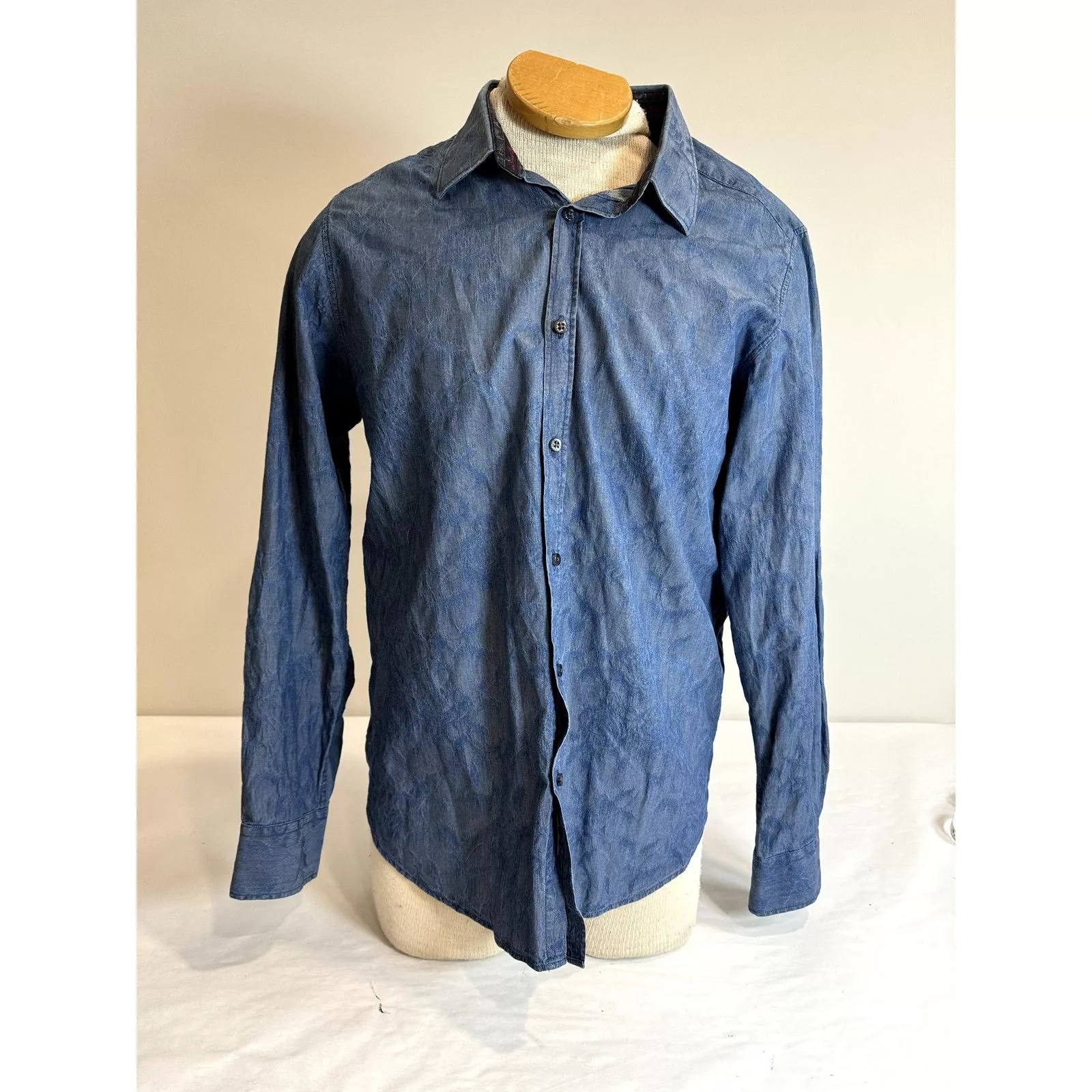 Ted Baker Shirts Button Ups Ted Baker Blue Button Down Shirt Contrast Chambray - Men 16
