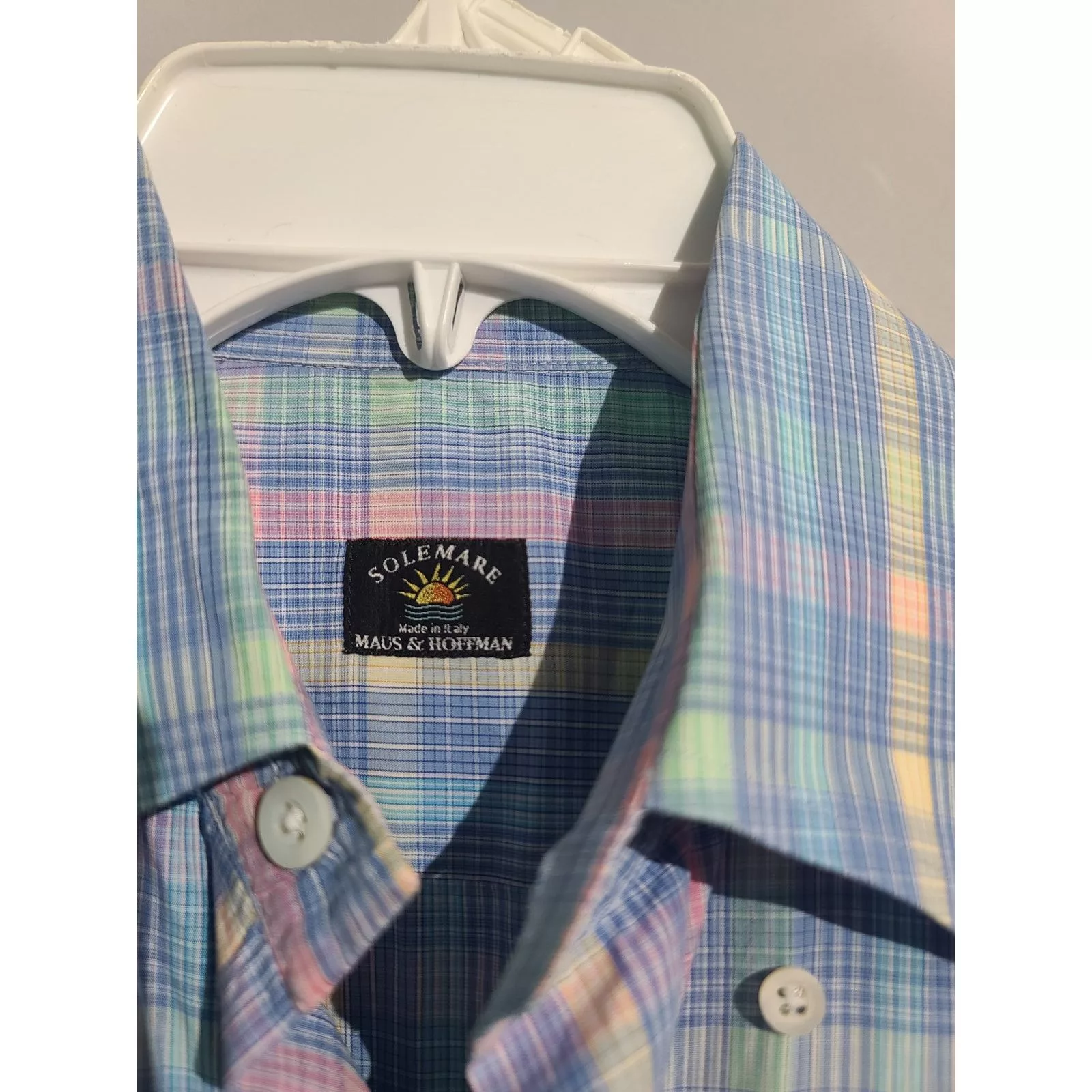 Maus & Hoffman Shirts Button Ups Maus & Hoffman Solemare Pastel Plaid Print Short Sleeve Button shirt Multi