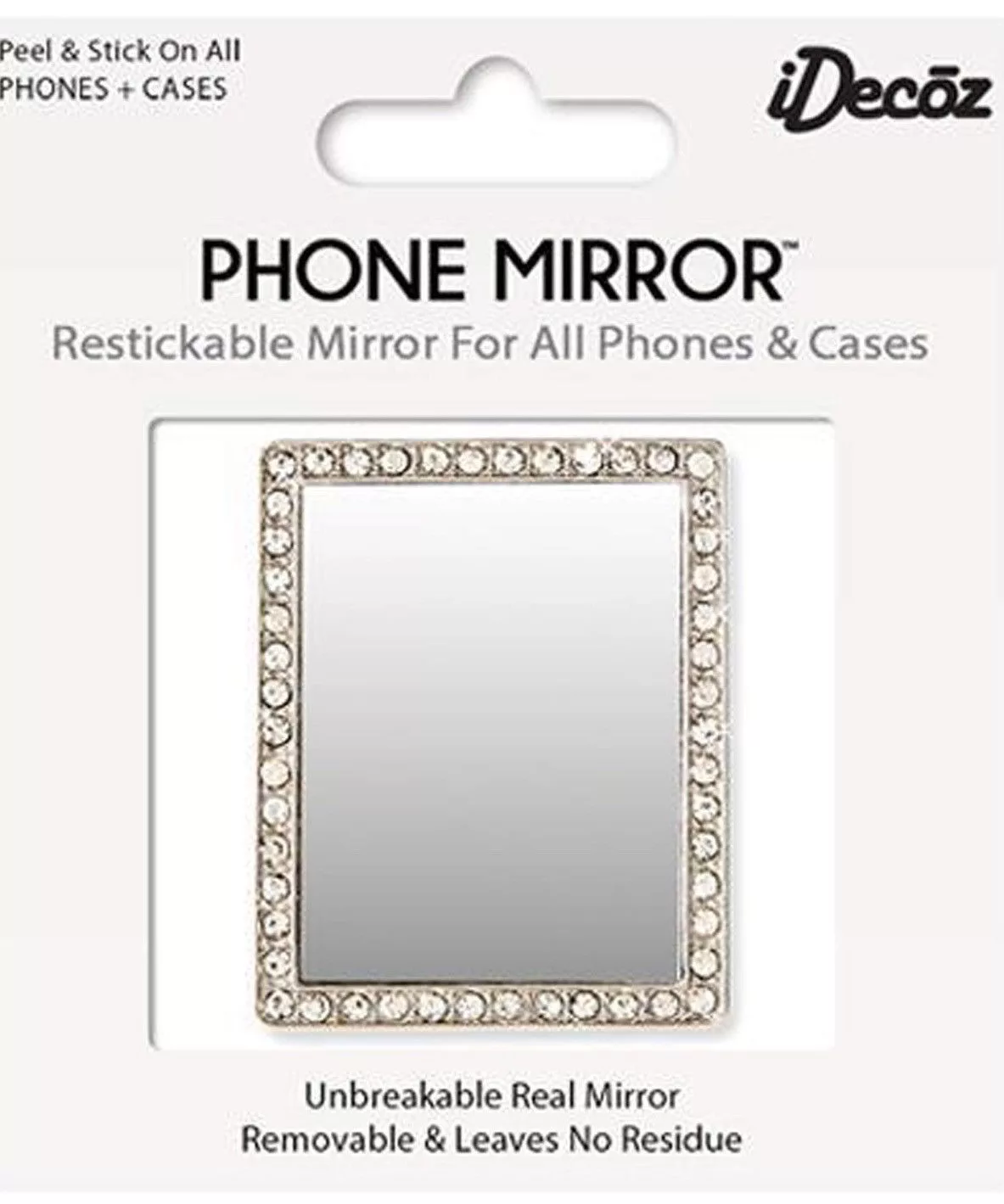 Other Miscellaneous Other Cell Phone Mirror Square with cubic zirconia crystals Silver