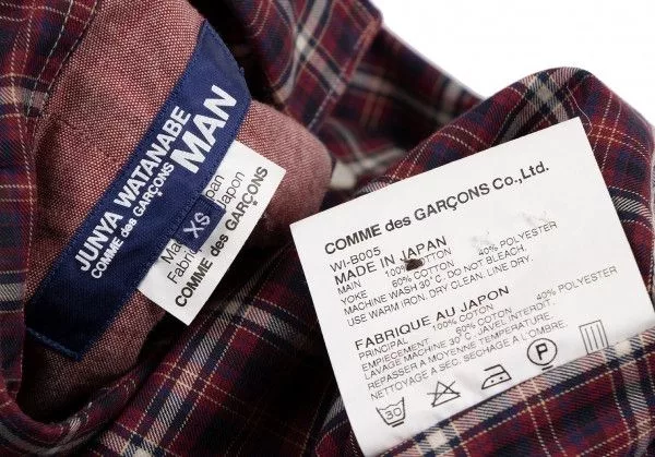 Junya Watanabe Shirts Button Ups Junya Watanabe Shirt Paneled Check Switch Long Sleeve Red