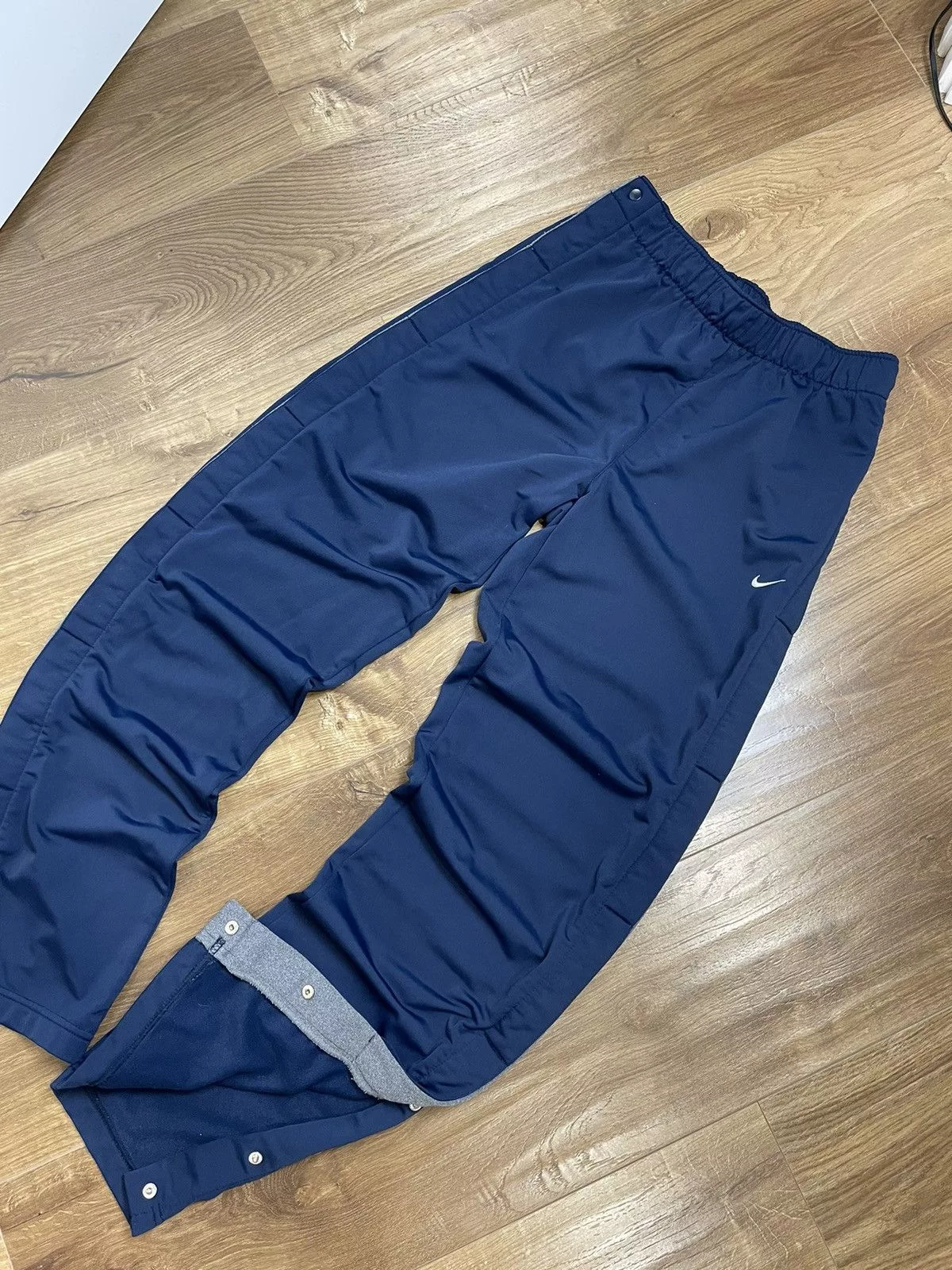 Nike Sweatpants Joggers Nike × Vintage Vintage Nike Y2K Style Blue Drill Side Buttons Sweatpants Streetwear