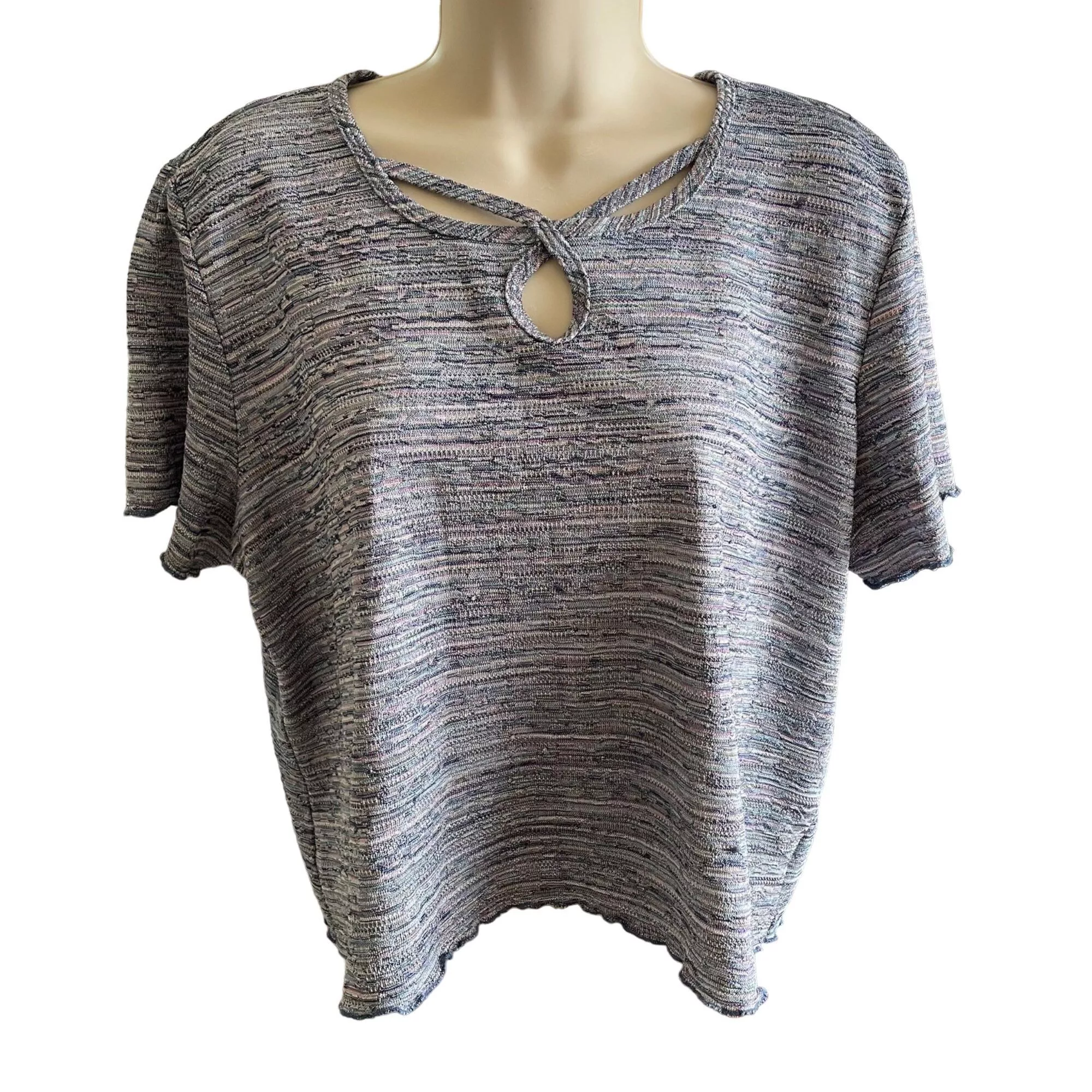 Other Crop Tops Other Womens Stretch Crop Top Alfred Dunner Blouse Top Size 1X Pet Blue
